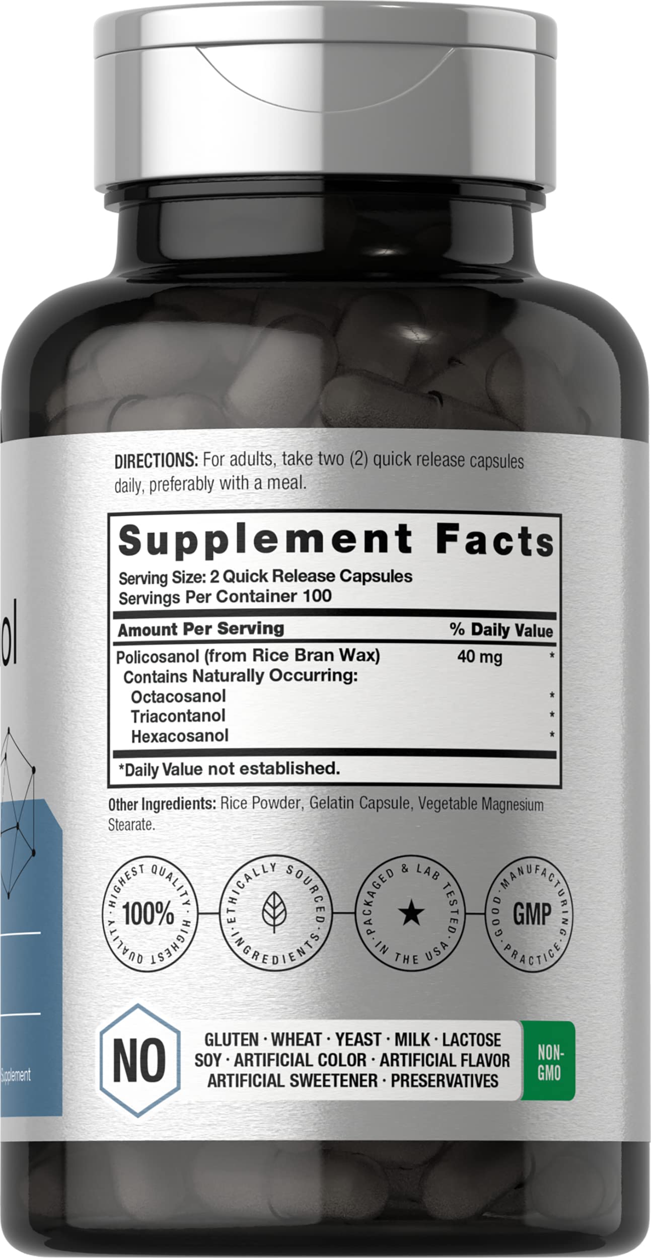 Horbäach Policosanol 40mg Capsule, 200 Count