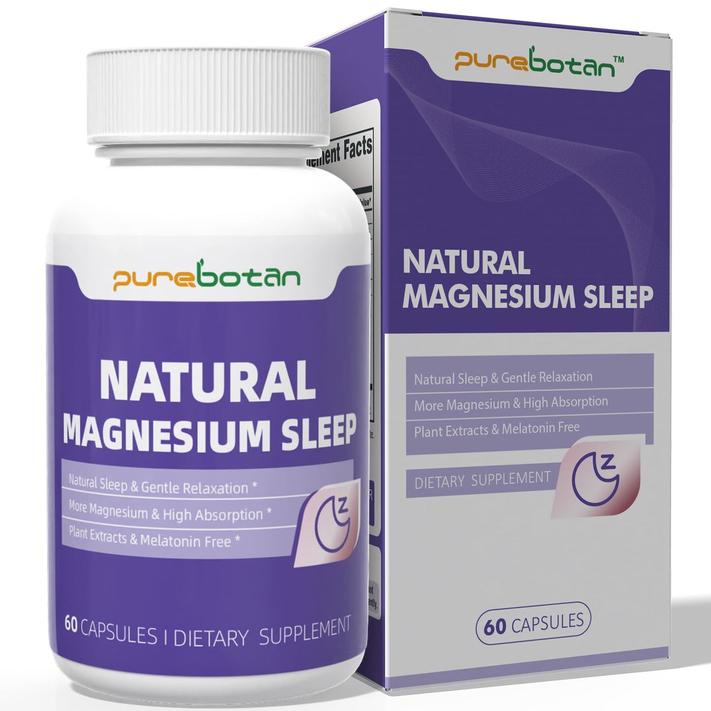 PureBotan EasyMind Magnesium Sleep Aid for Adults Capsule, 60 Count
