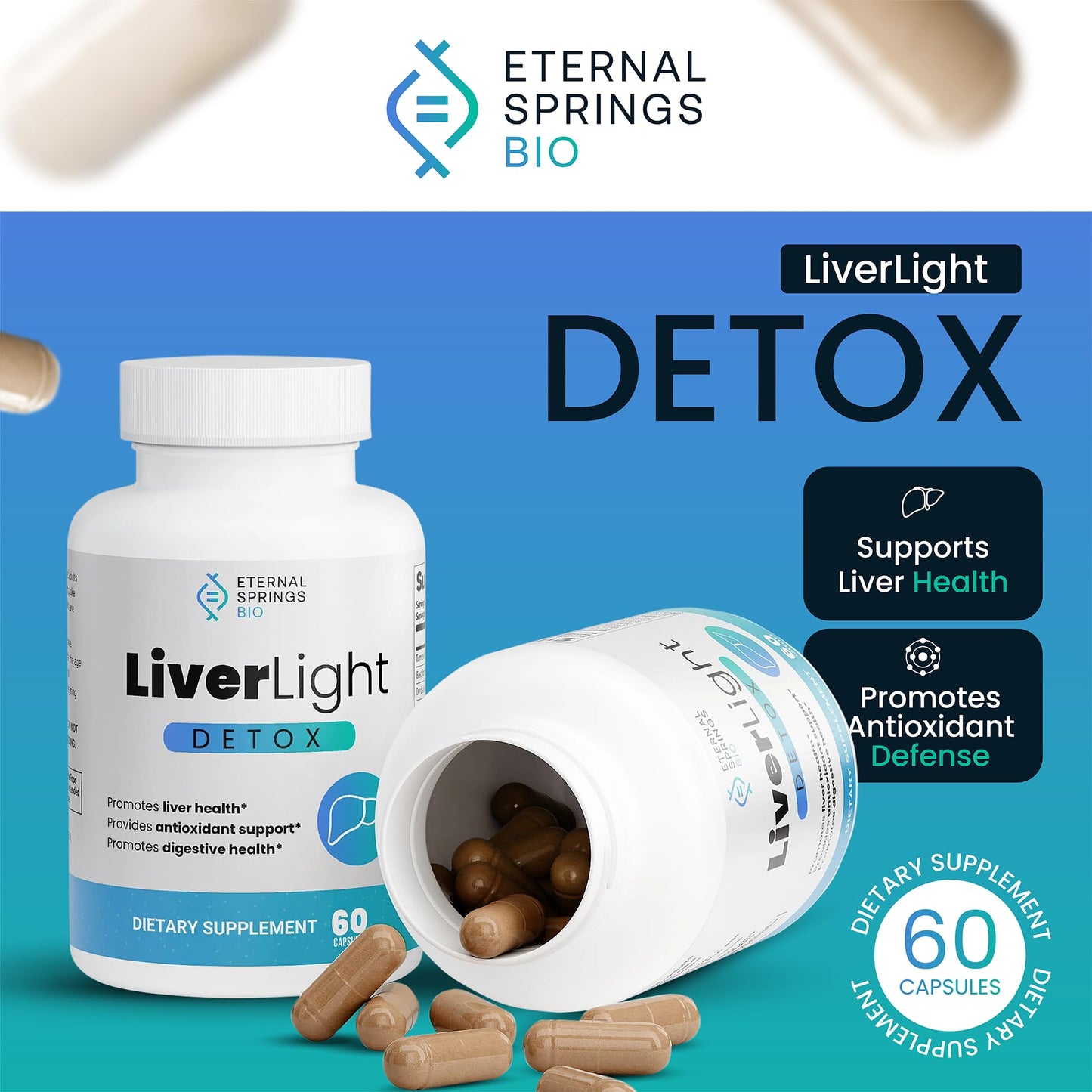 Eternal Springs Bio LiverLight Detox Capsules, 60 Capsules