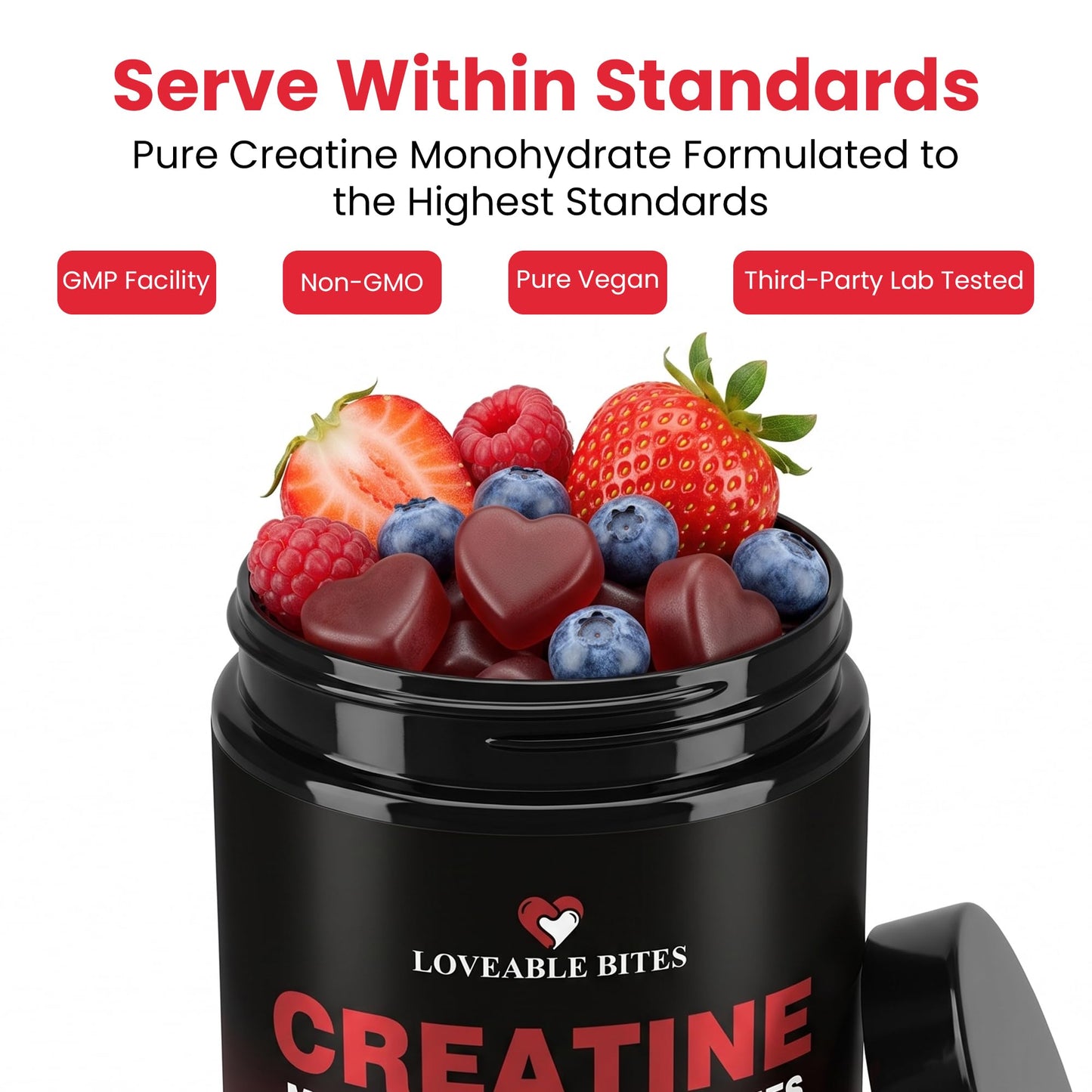 Loveable Bites Creatine Monohydrate Gummies 180 Count