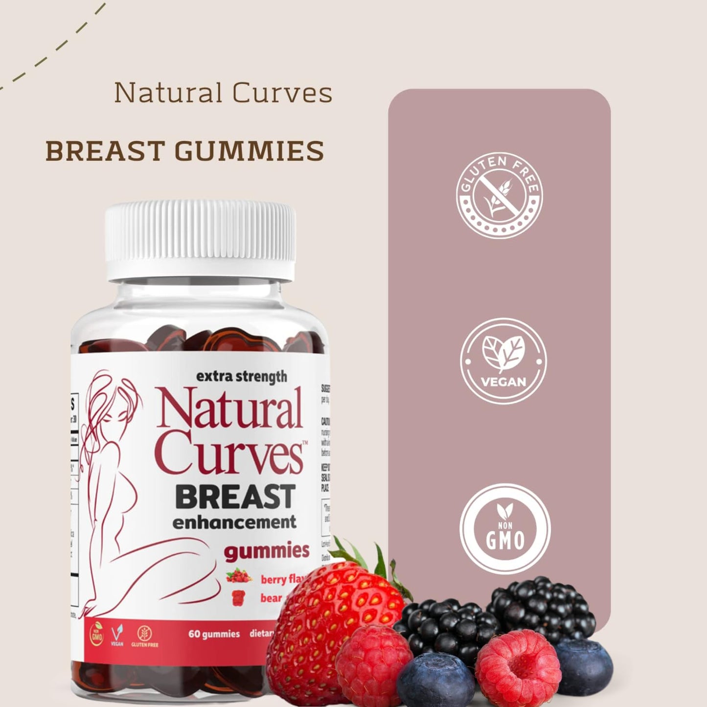 Natural Curves Breast Enhancement Gummies, 60 Count