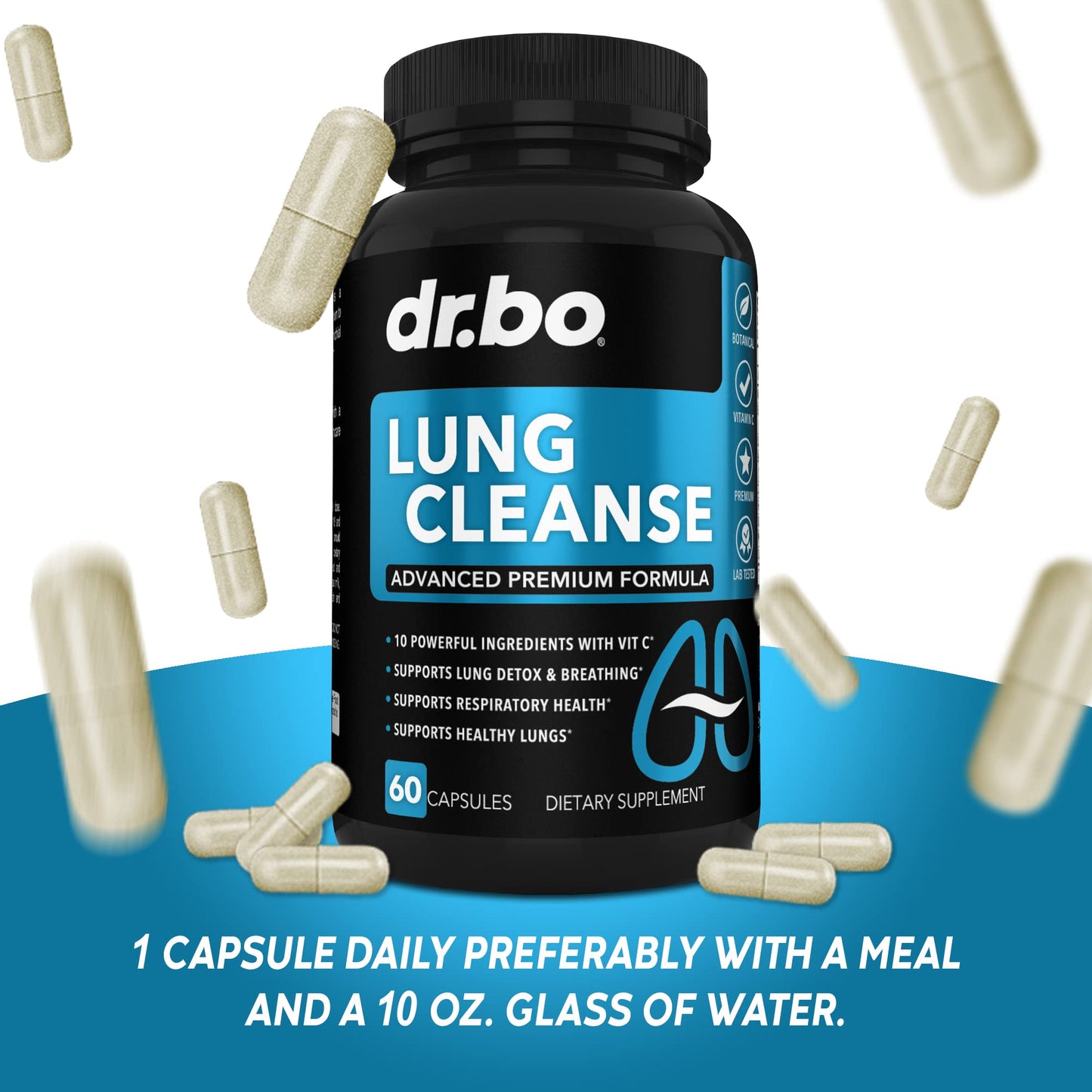 DR. BO Lung Cleanse Support Supplement Capsule, 60 Capsules