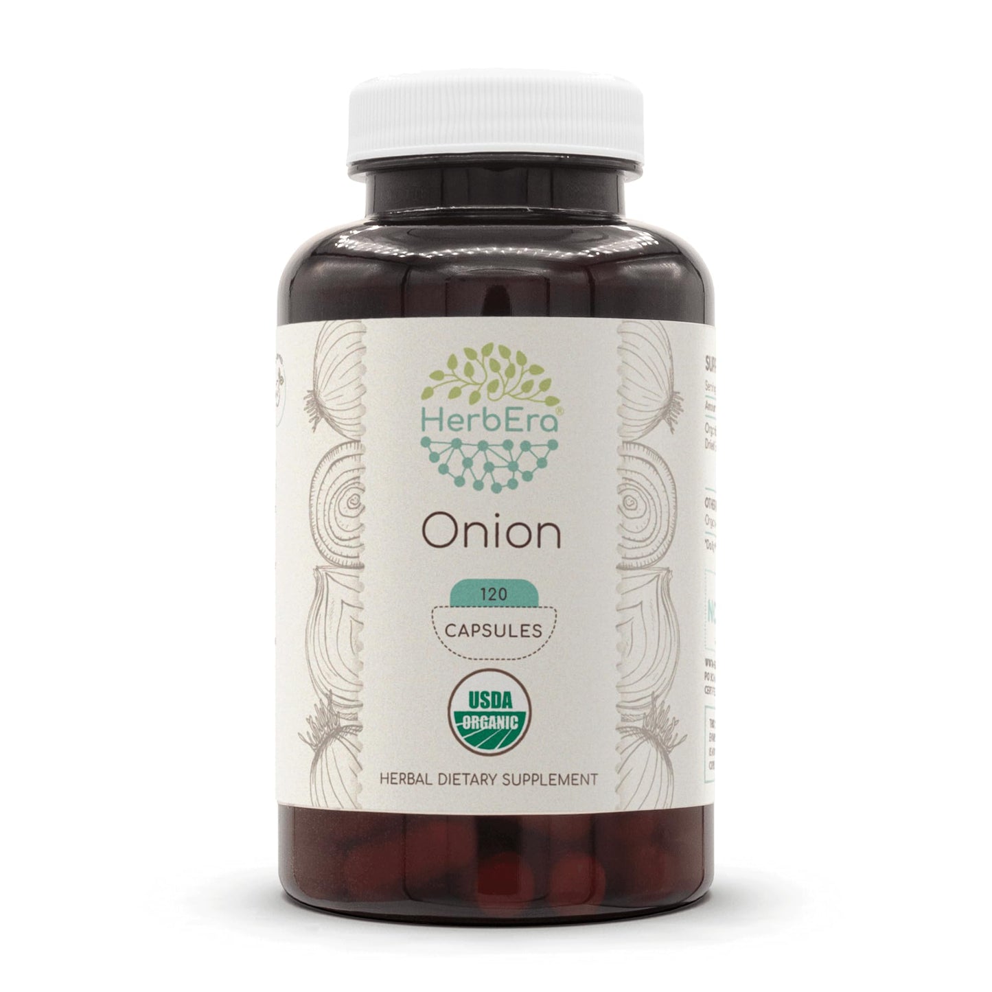 HerbEra Onion USDA Organic Capsules 120 Count