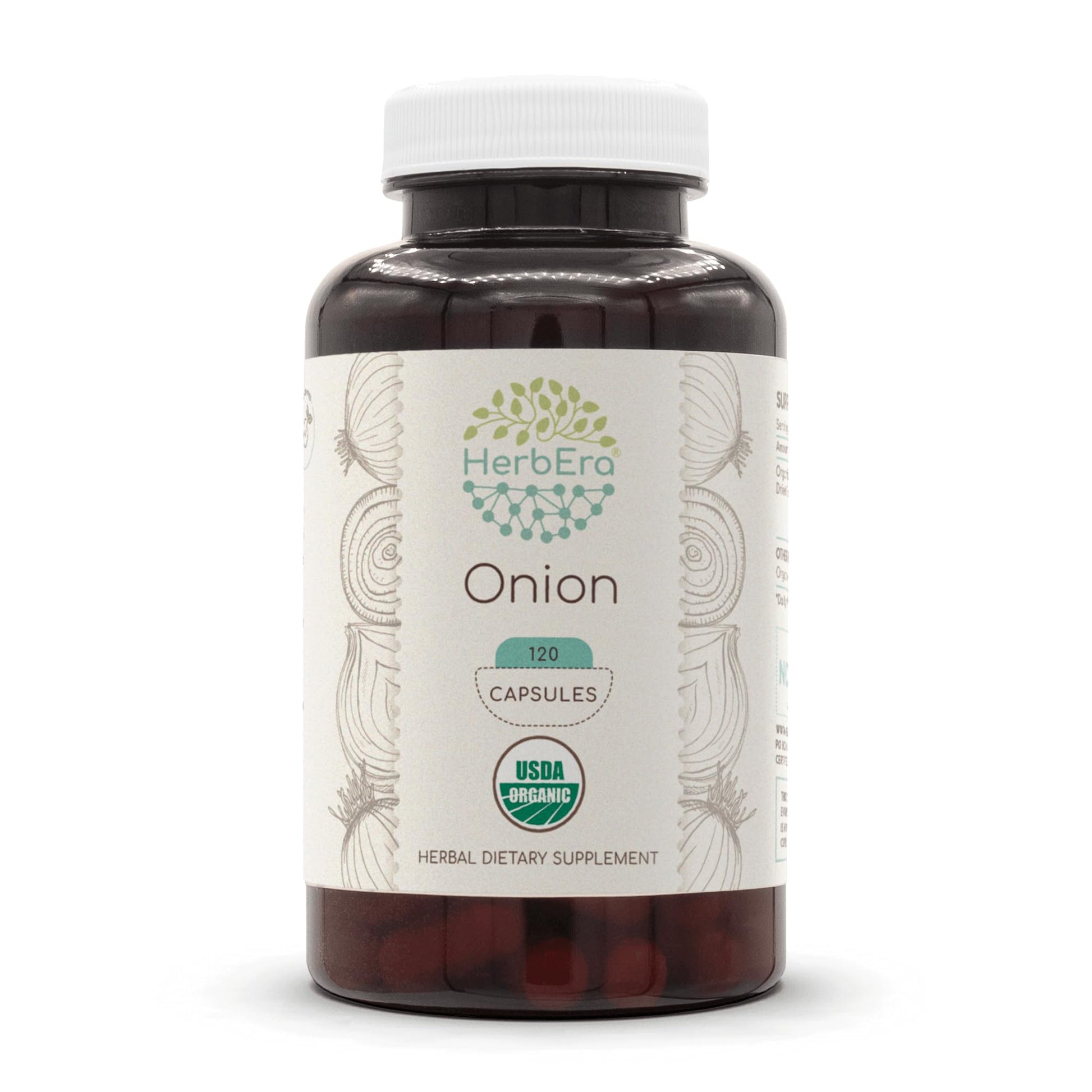 HerbEra Onion USDA Organic Capsules 120 Count