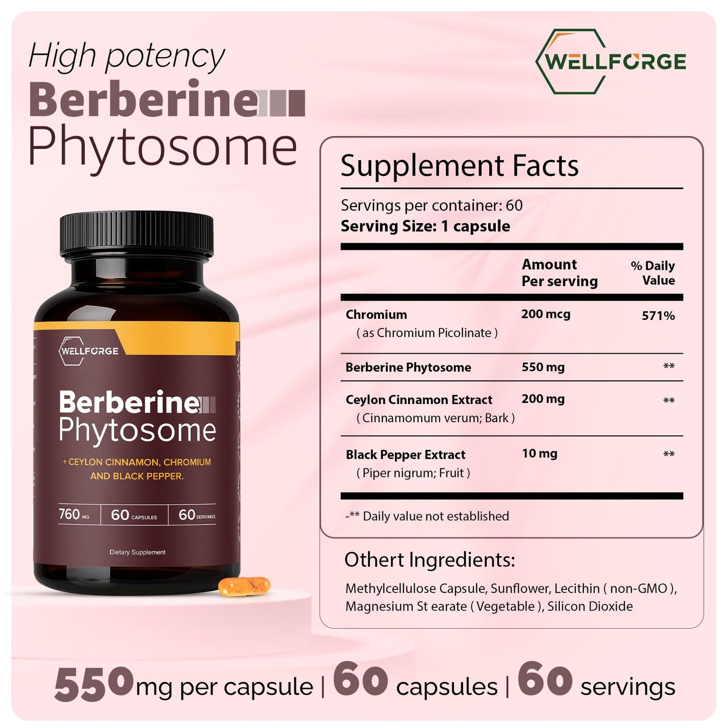 WellForge Berberine Phytosome 550mg, 60 Capsules