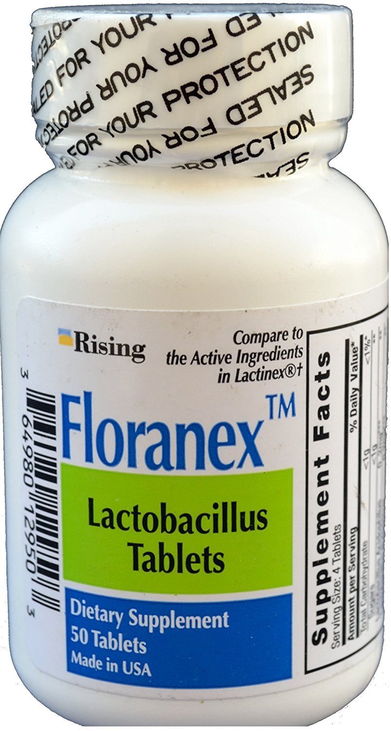 Rising Floranex Probiotic for Colon Health Tablets, 50 Tablets per Bottle