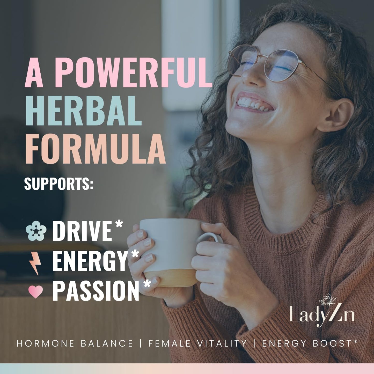 LadyZn Lady Libido Supplement for Women Capsules with Horny Goat Weed & Maca Root 60 Count