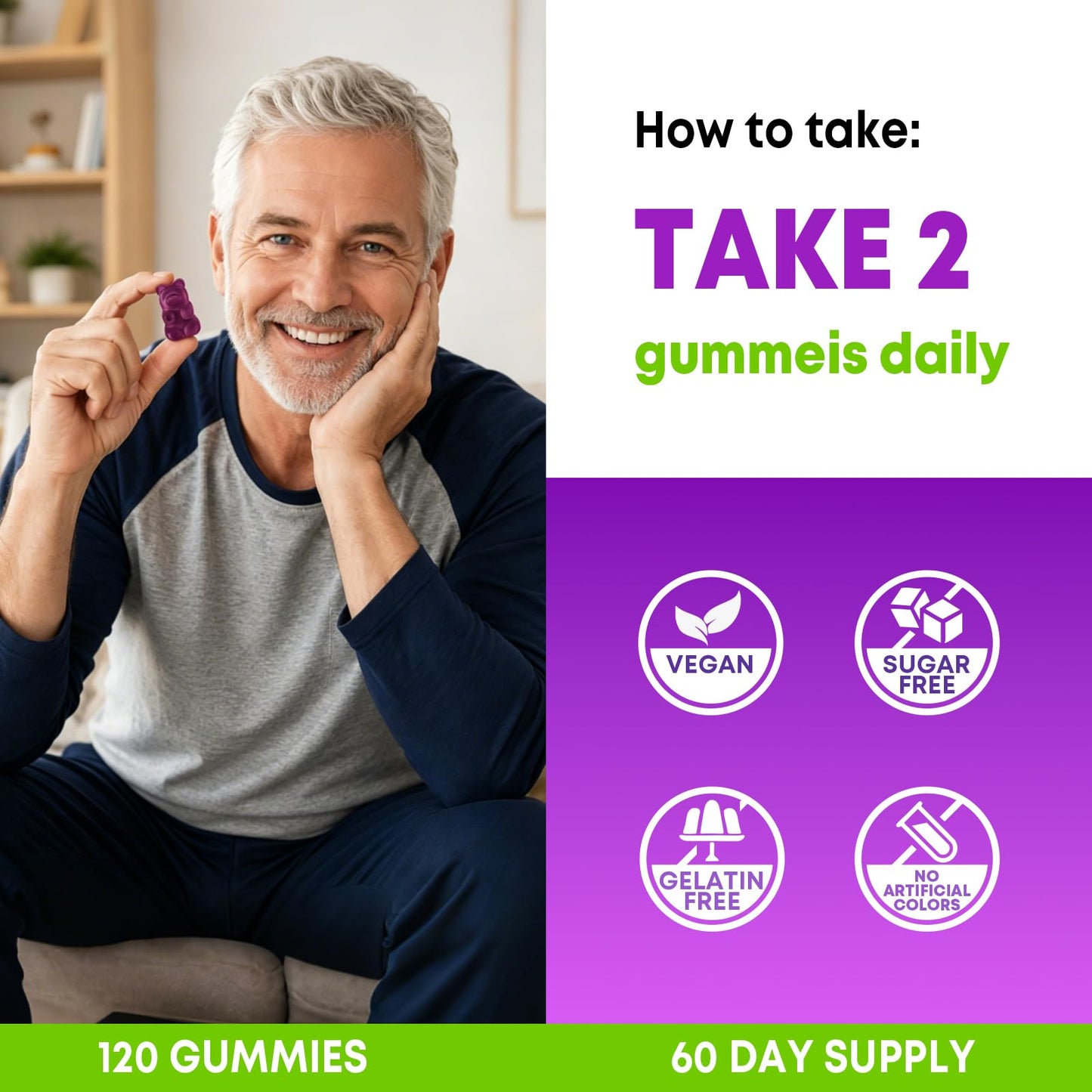 VZOXAINS Plant Based Calcium Gummies 600mg, Calcium Magnesium Zinc with Vitamin D3 for Bone Strength, Sugar Free Calcium Supplements for Women & Men Gummy 120 Count