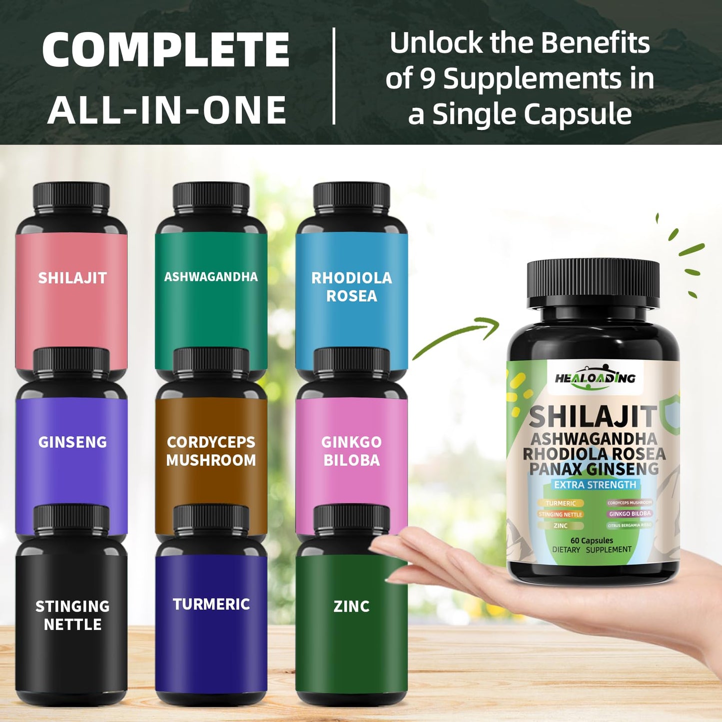 HEALOADING Himalayan Shilajit Capsules, 60 Count