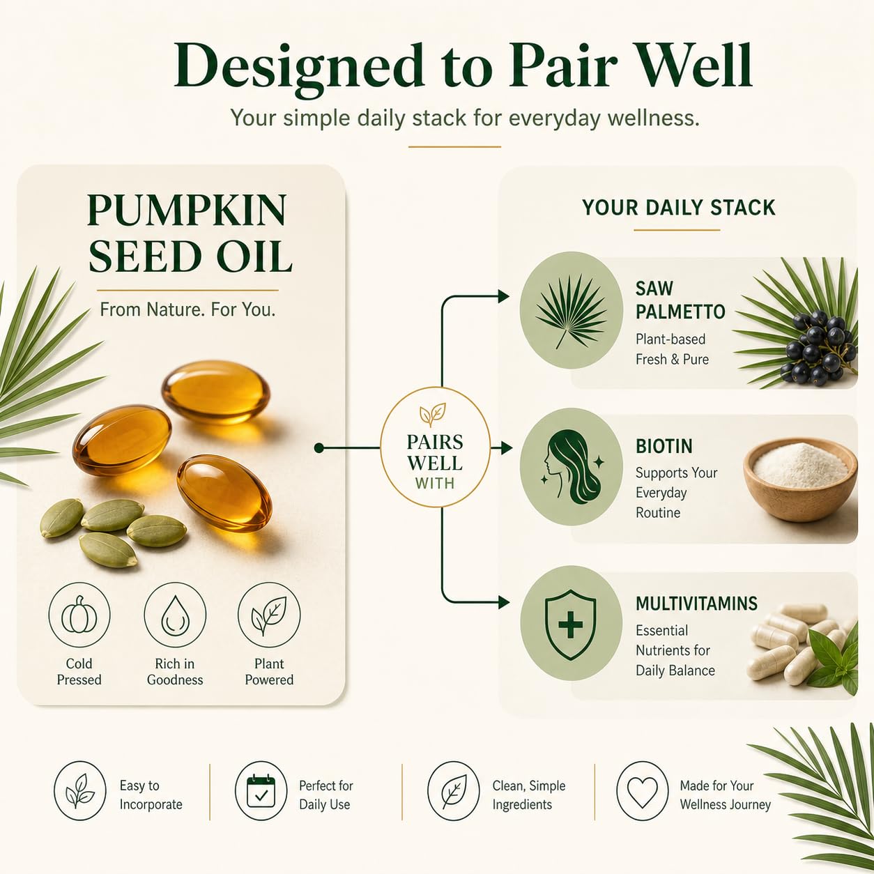 mhinese Pumpkin Seed Oil with Saw Palmetto Softgels 3500mg Cold Pressed Hair Wellness & Daily Balance for Men and Women, Non-GMO, 300 Ct