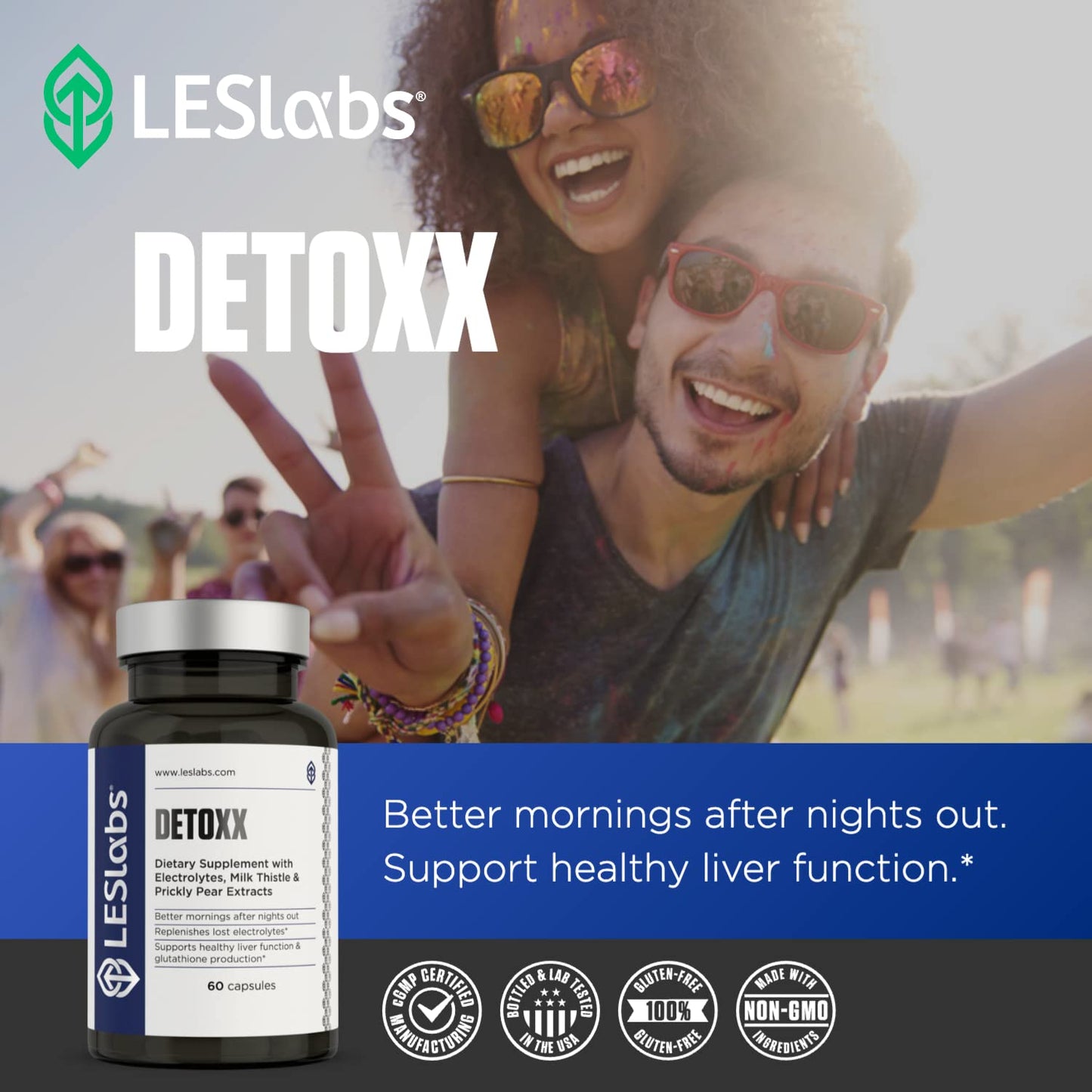 LES Labs DeToxx Recovery & Liver Support Supplement, 60 Capsules