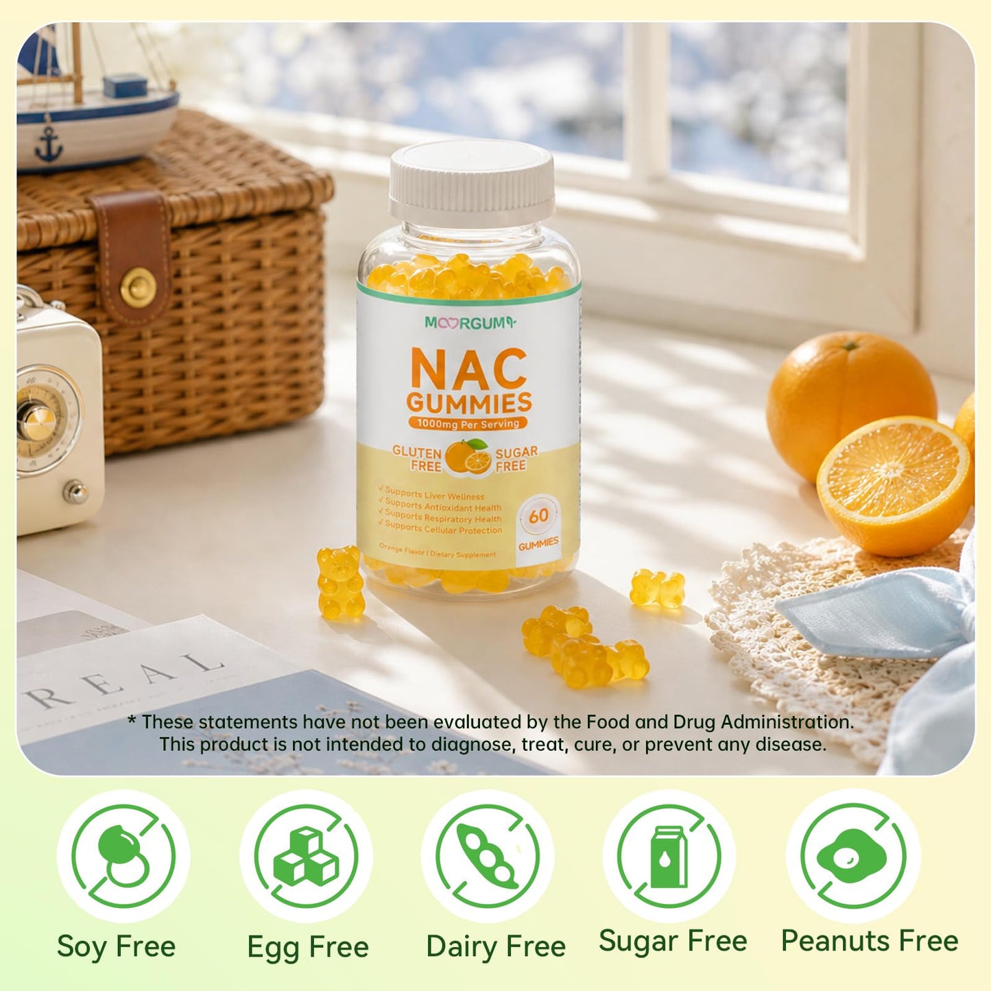 MOORGUMY NAC 1000mg Gummies 60 Count