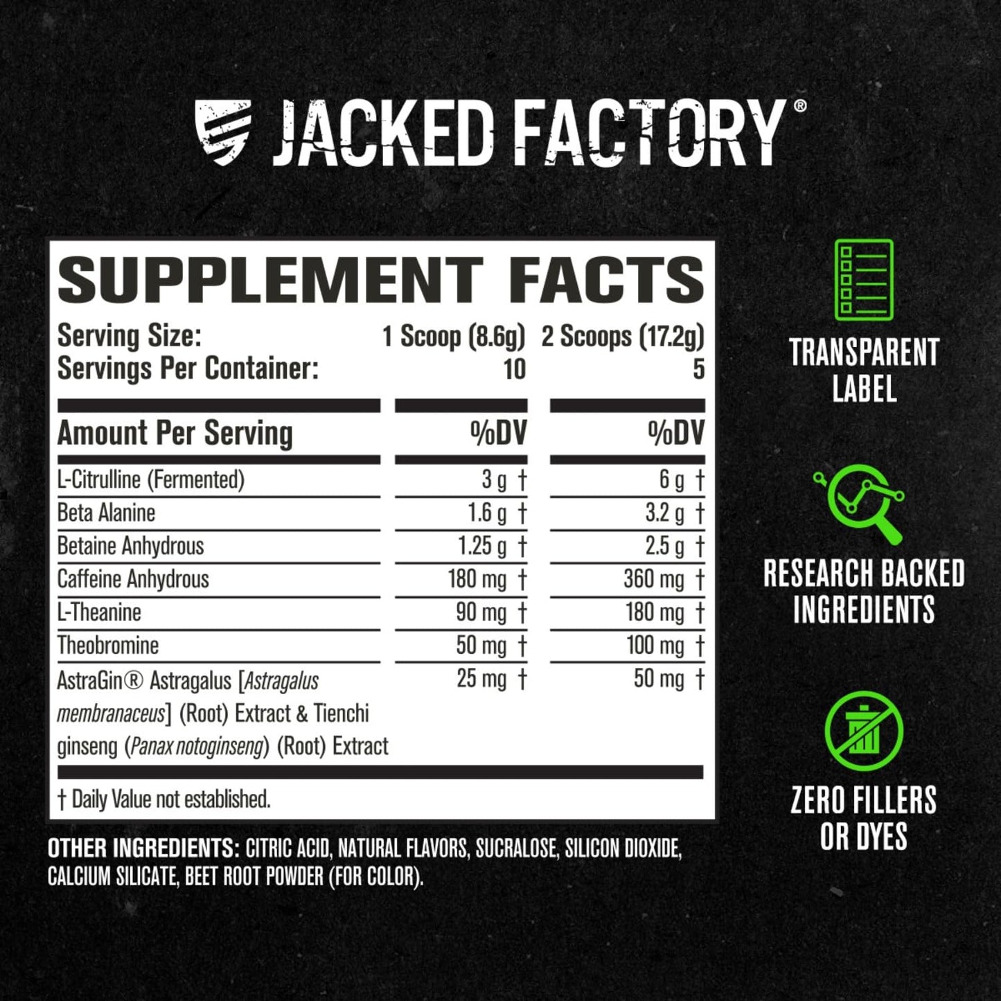 Jacked Factory Nitrosurge Pre Workout Powder 10 Servings