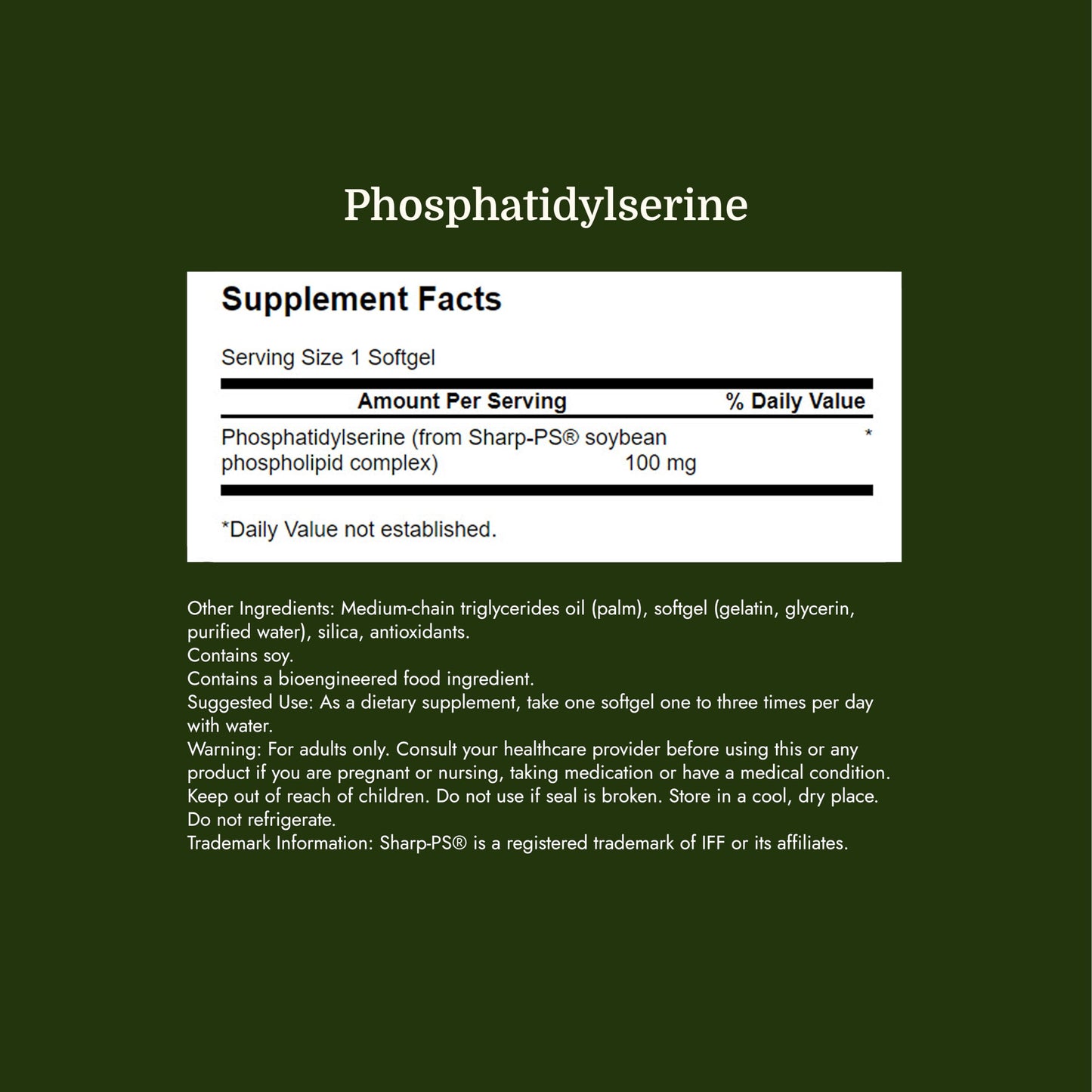 Swanson Phosphatidylserine Brain Health 100 mg Softgel, 90 Count