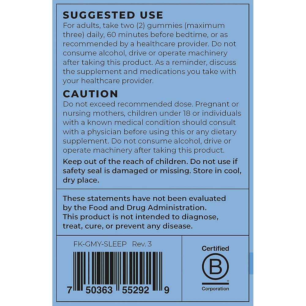 Future Kind Melatonin Gummy 60 Count