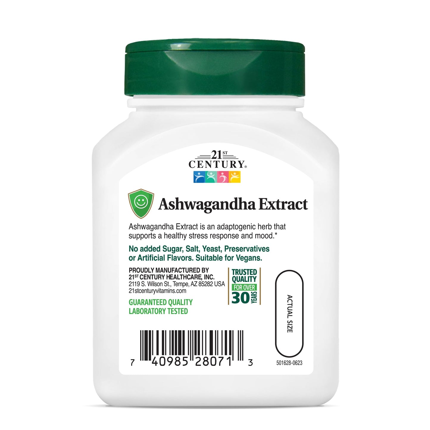 21st Century Ashwagandha Extract 500 mg Capsules, 60 Count