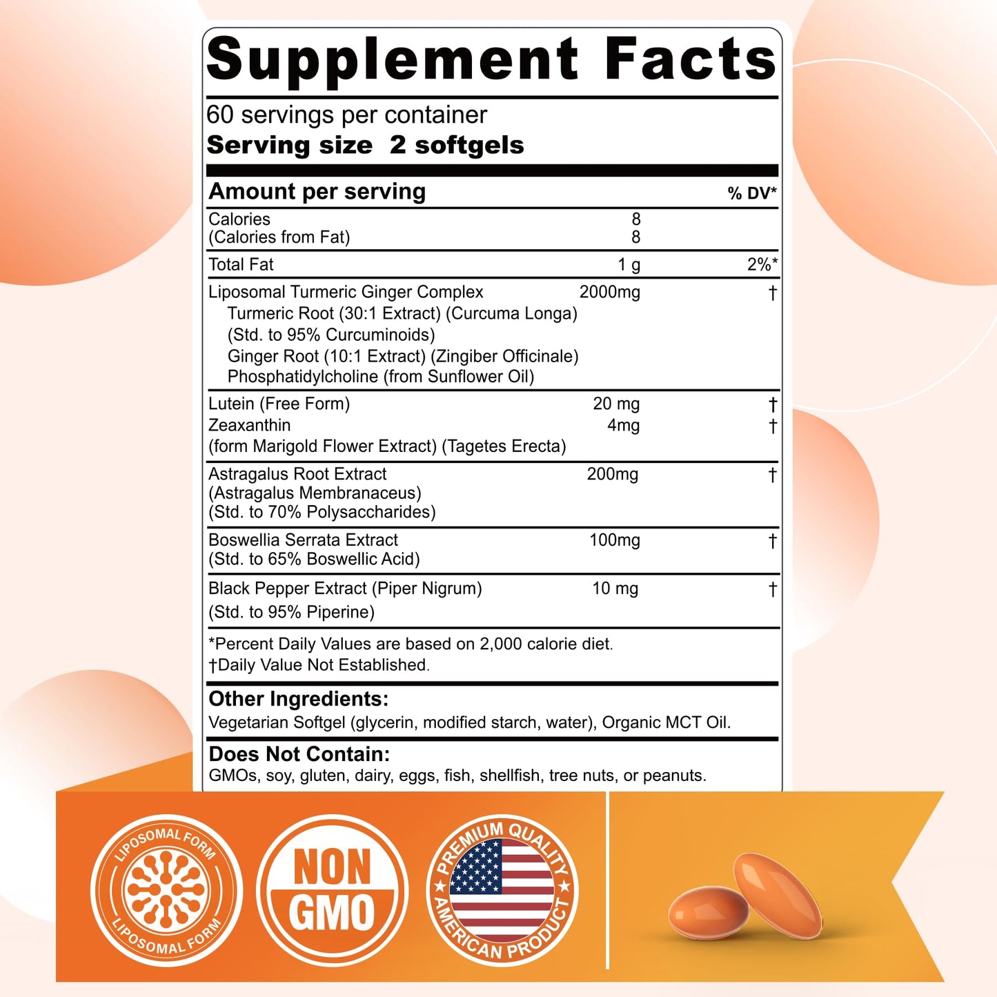 Nextdia Liposomal Turmeric Ginger Curcumin Complex Softgels, 240 ct