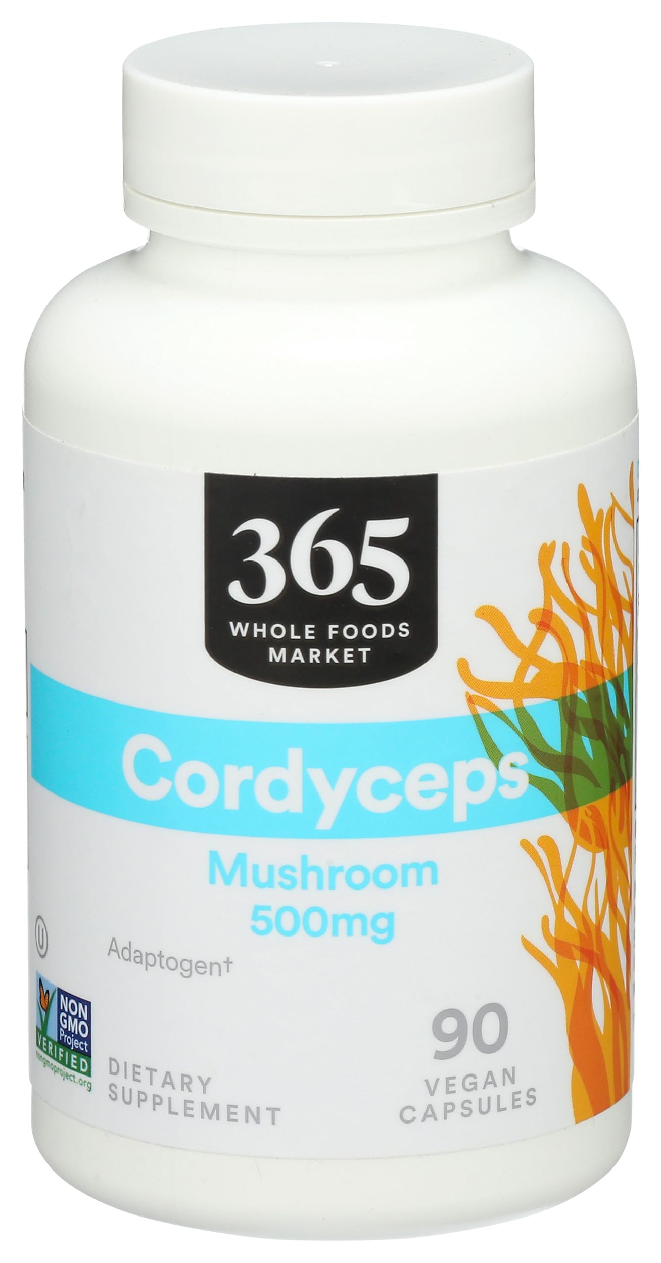 365 by Whole Foods Market Cordyceps Mushroom Vegan Capsules 500mg, 90 Count