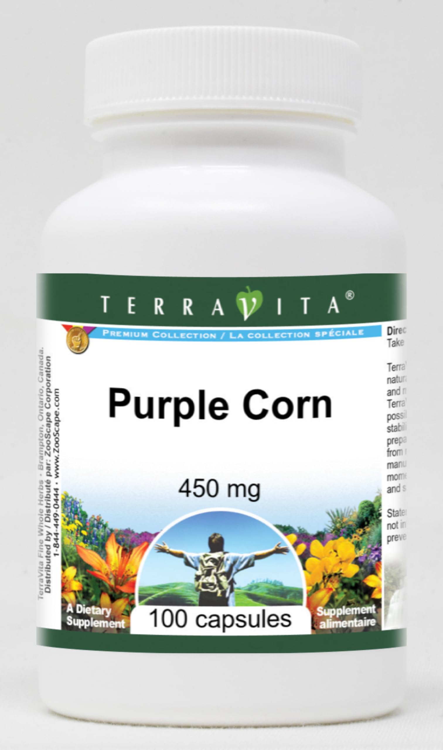 Terravita Purple Corn 450 mg Capsules, 100 Count