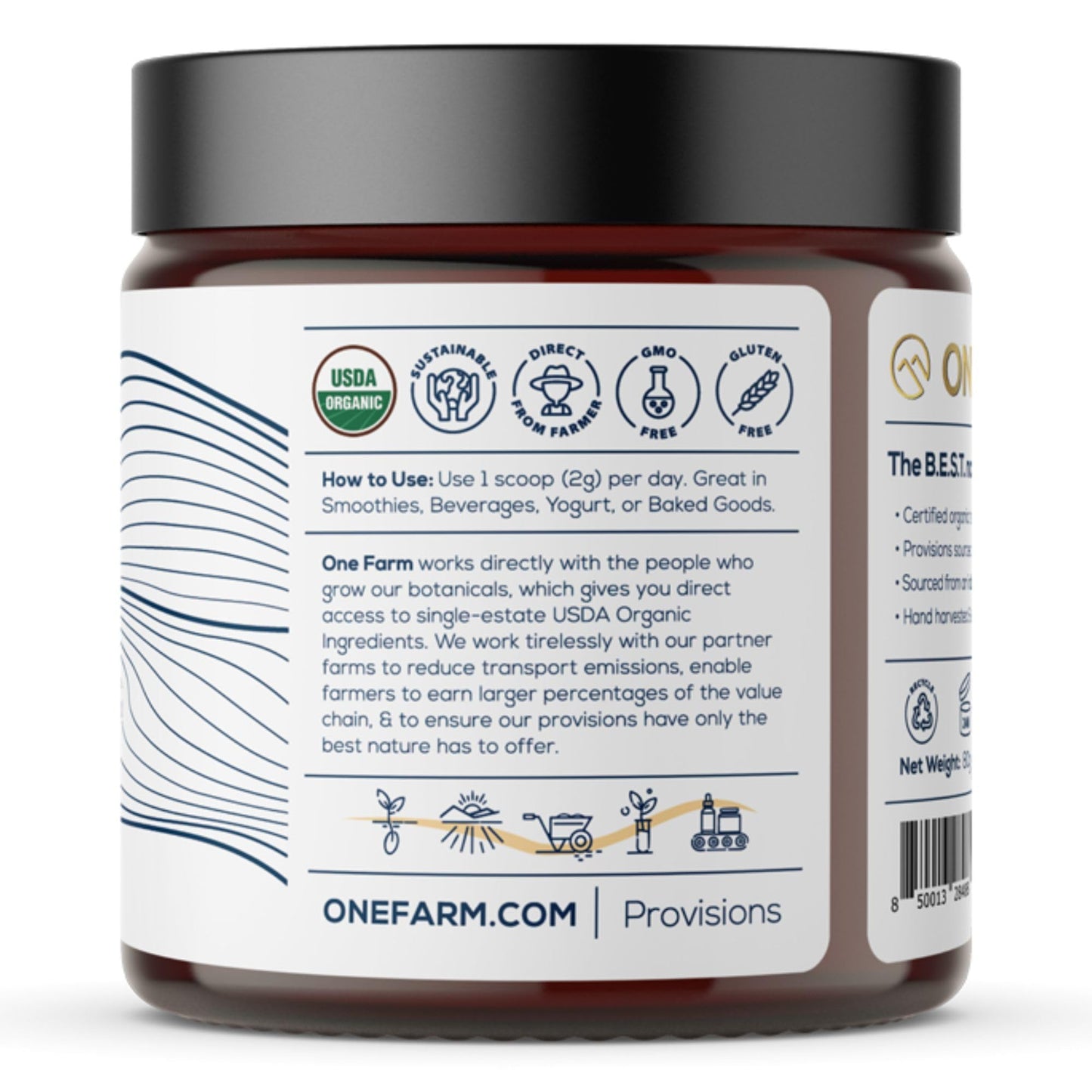 One Farm by WAAYB Organic Turkey Tail Mushroom Powder 80 oz
