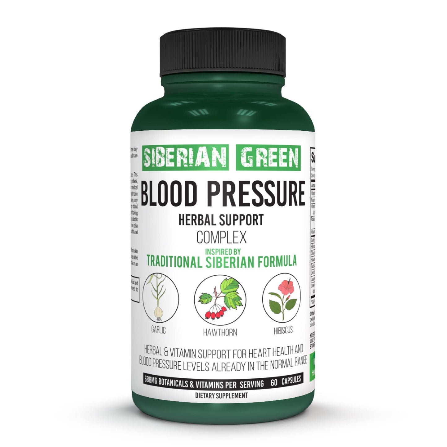 Siberian Green Blood Cardio Pressure Herbal Support, 60 Capsules