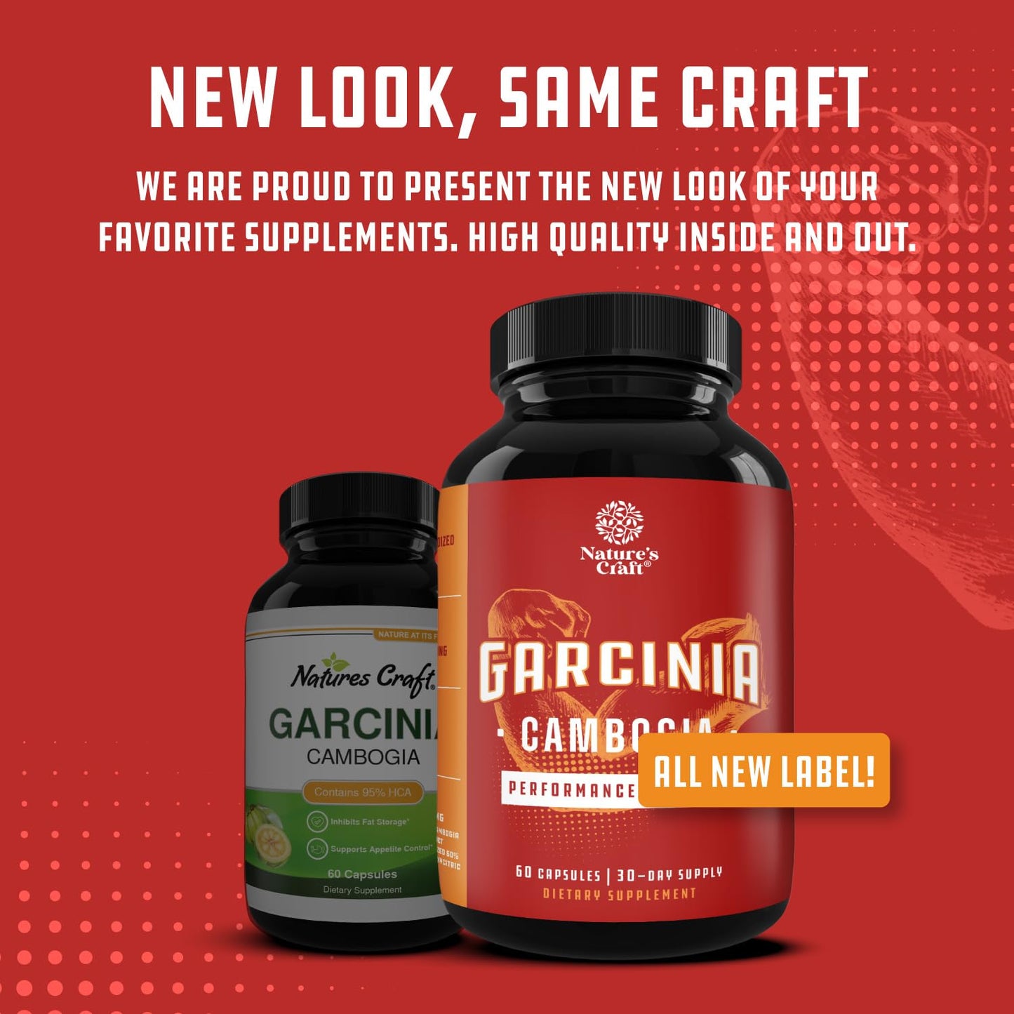 Natures Craft Garcinia Cambogia Extract Capsules with 60% HCA, Non-Stimulant Weight Support Supplement with Hydroxycitric Acid & Chromium for Balance, Energy & Metabolism Support, 60 Count