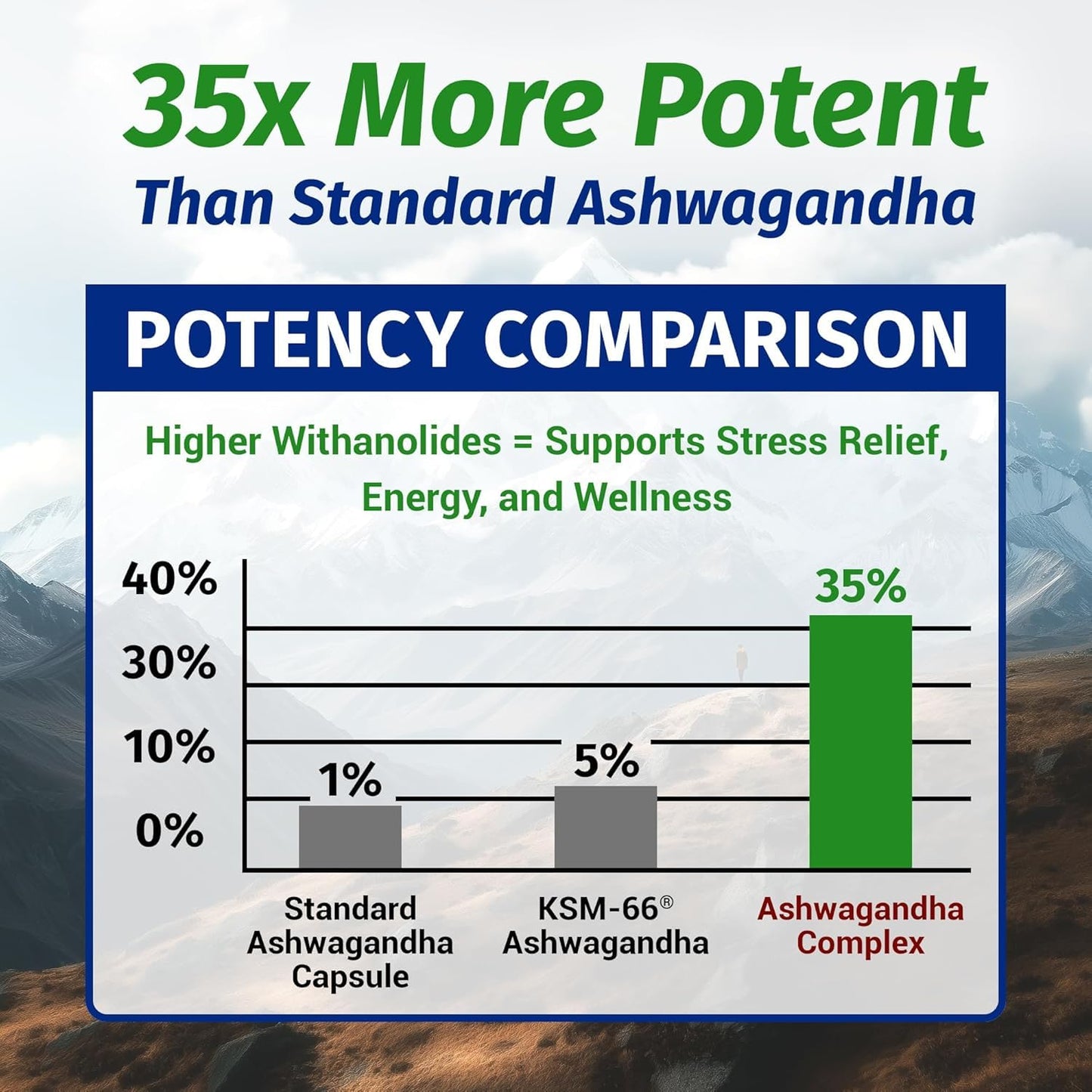 1 Body Ashwagandha Complex Supplement, Focus and Energy Support, 120 Capsules