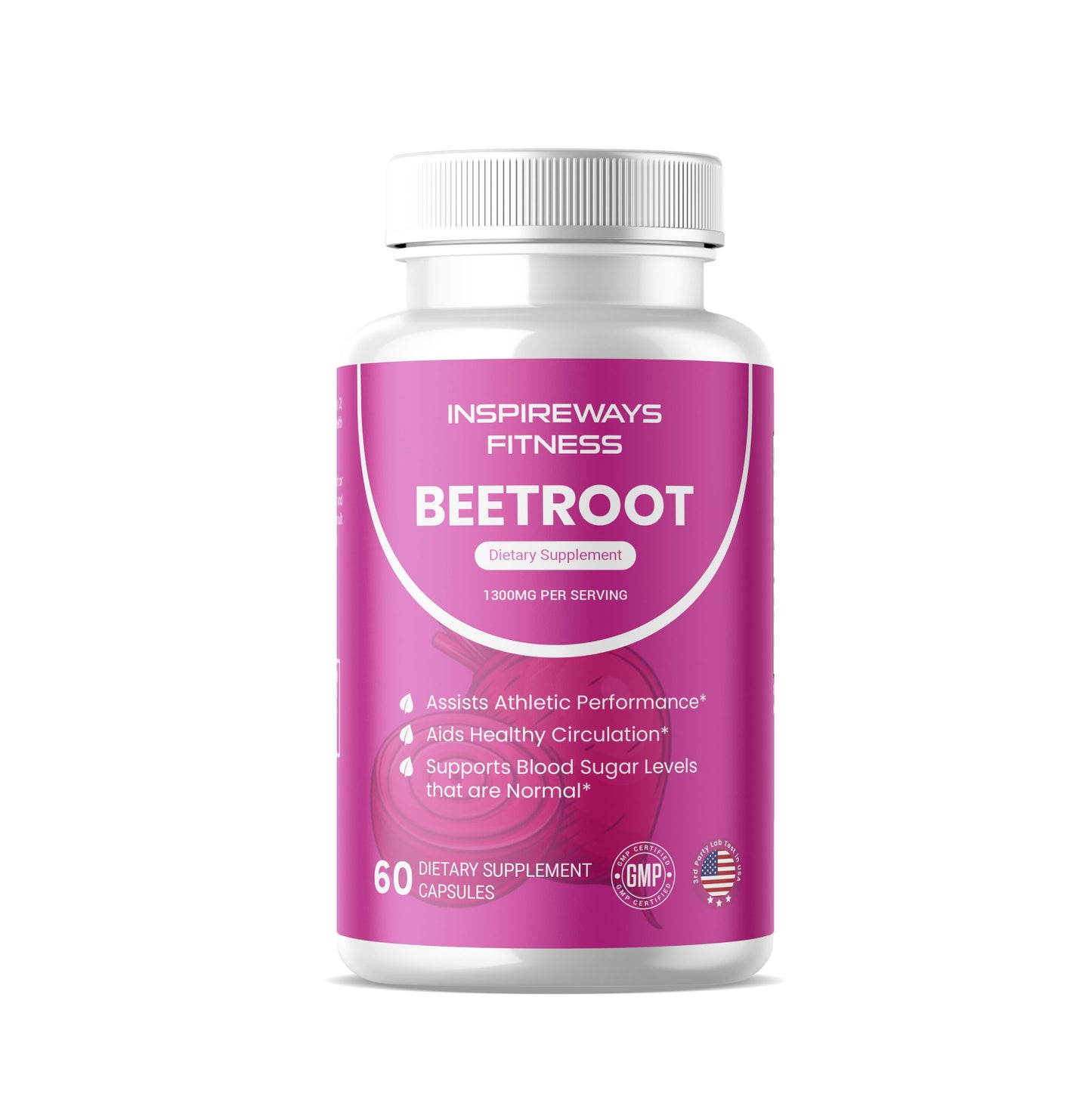 Fitness InspireWays Beet Root Capsules 1300mg Per Serving Beetroot Extract Powder - Superfood Supplement, 60 Capsules
