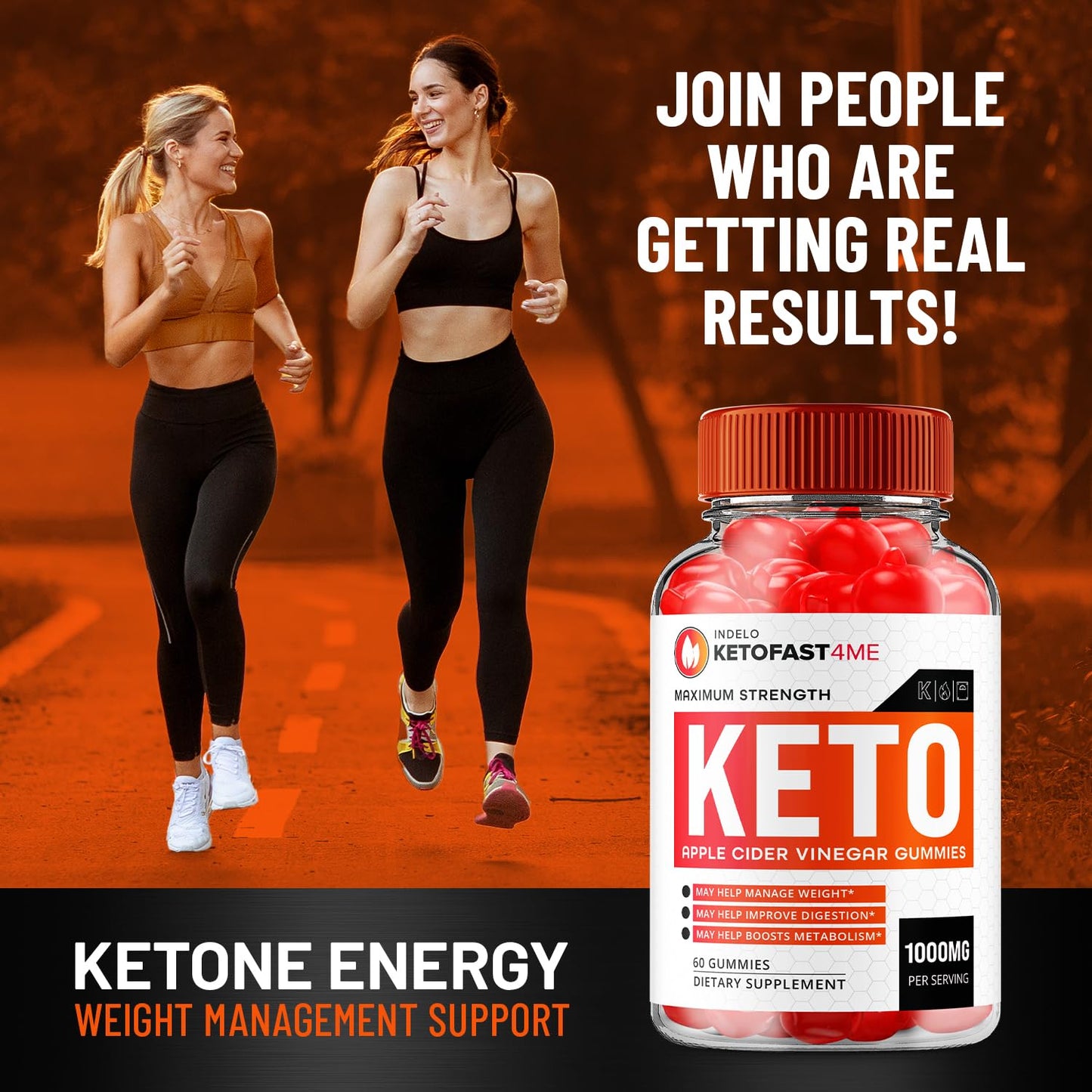 Indelo KetoFast4Me ACV Gummies, 120 Gummies