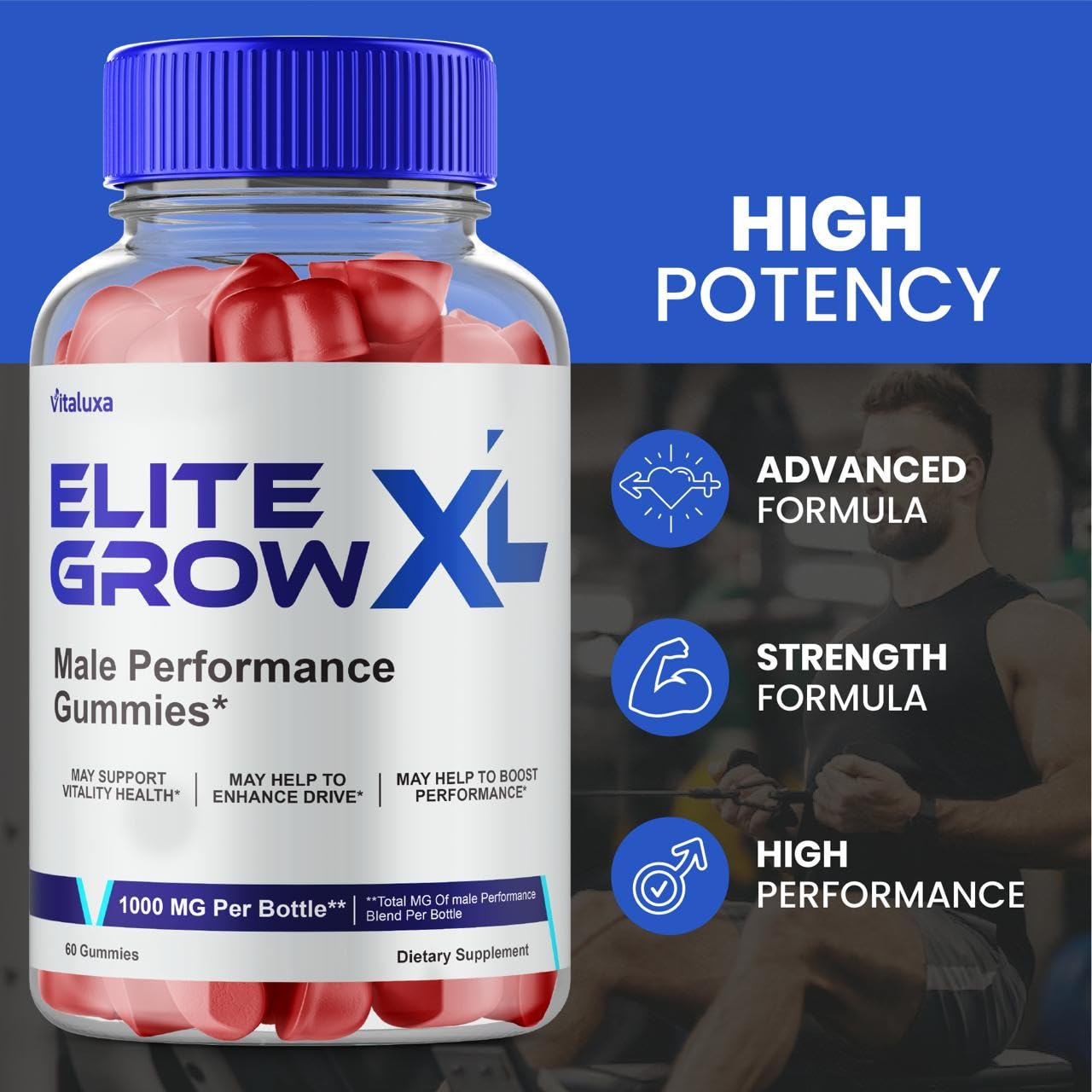 Vitaluxa Elite Grow XL Gummies 120 Count