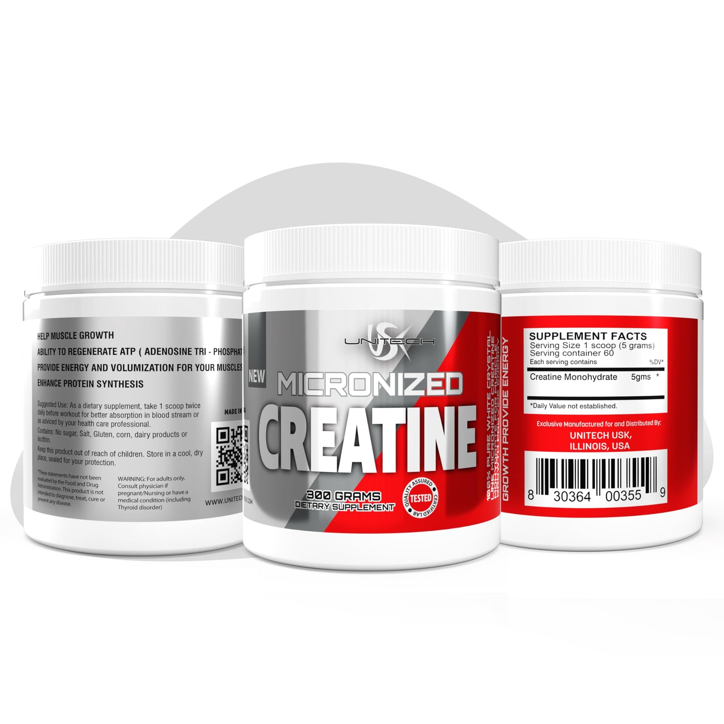 USK Micronized Creatine Monohydrate Capsule, 60 Capsules