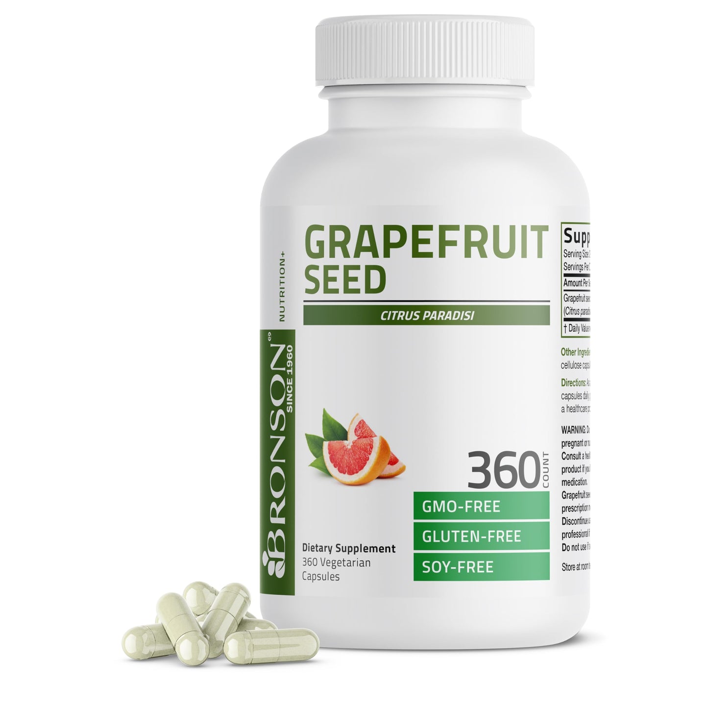 Bronson Grapefruit Seed Extract Citrus Paradisi Capsule 360 Capsules