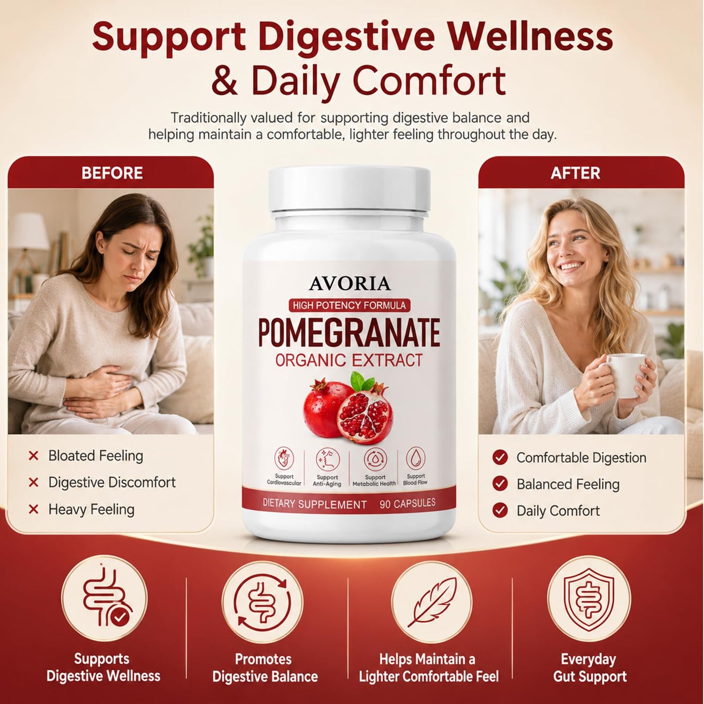 Avoria Organic Pomegranate Extract, 1 Capsule