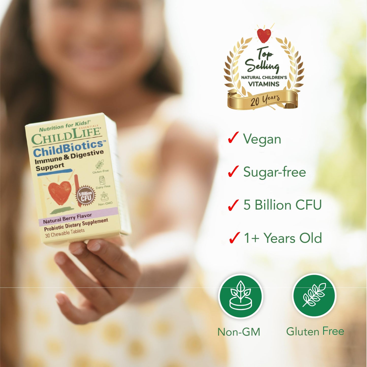 CHILDLIFE ESSENTIALS ChildLife Essential Childbiotics Immune & Digestive Support Chewable 30 Tablets
