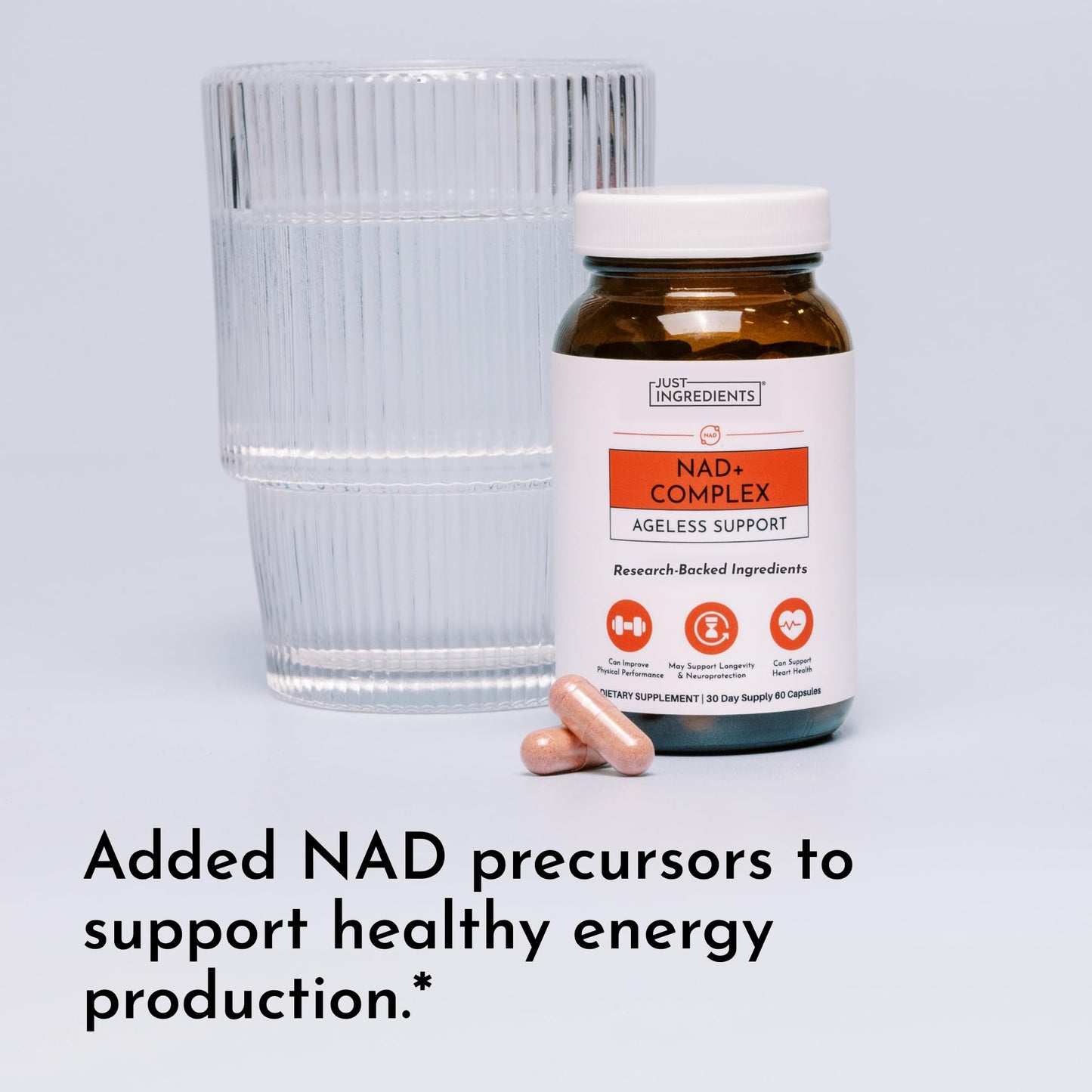 JUST INGREDIENTS NAD+ Supplement 60 Capsules