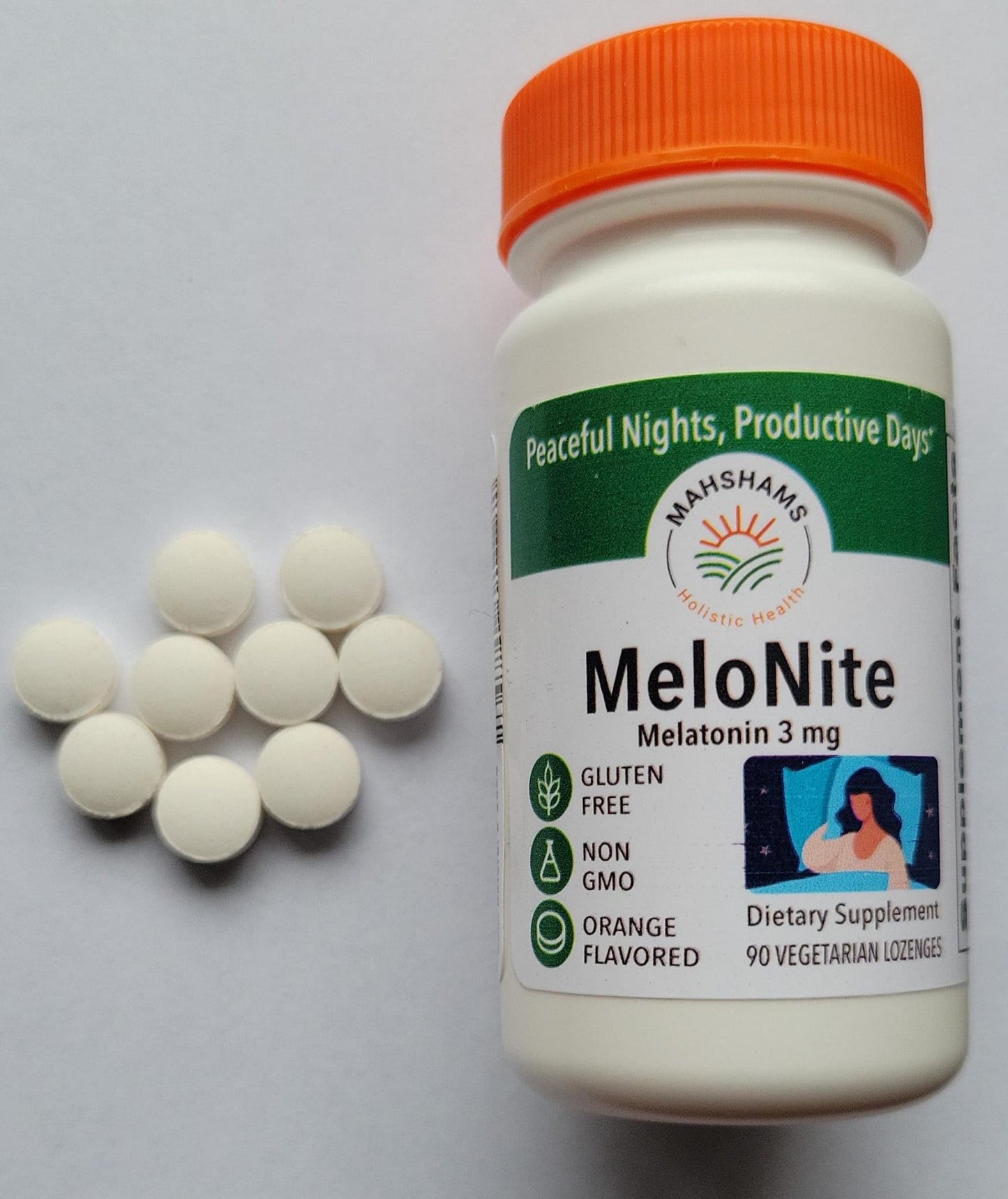 MAHSHAMS MeloNite Melatonin 3 mg Lozenges 90 Count