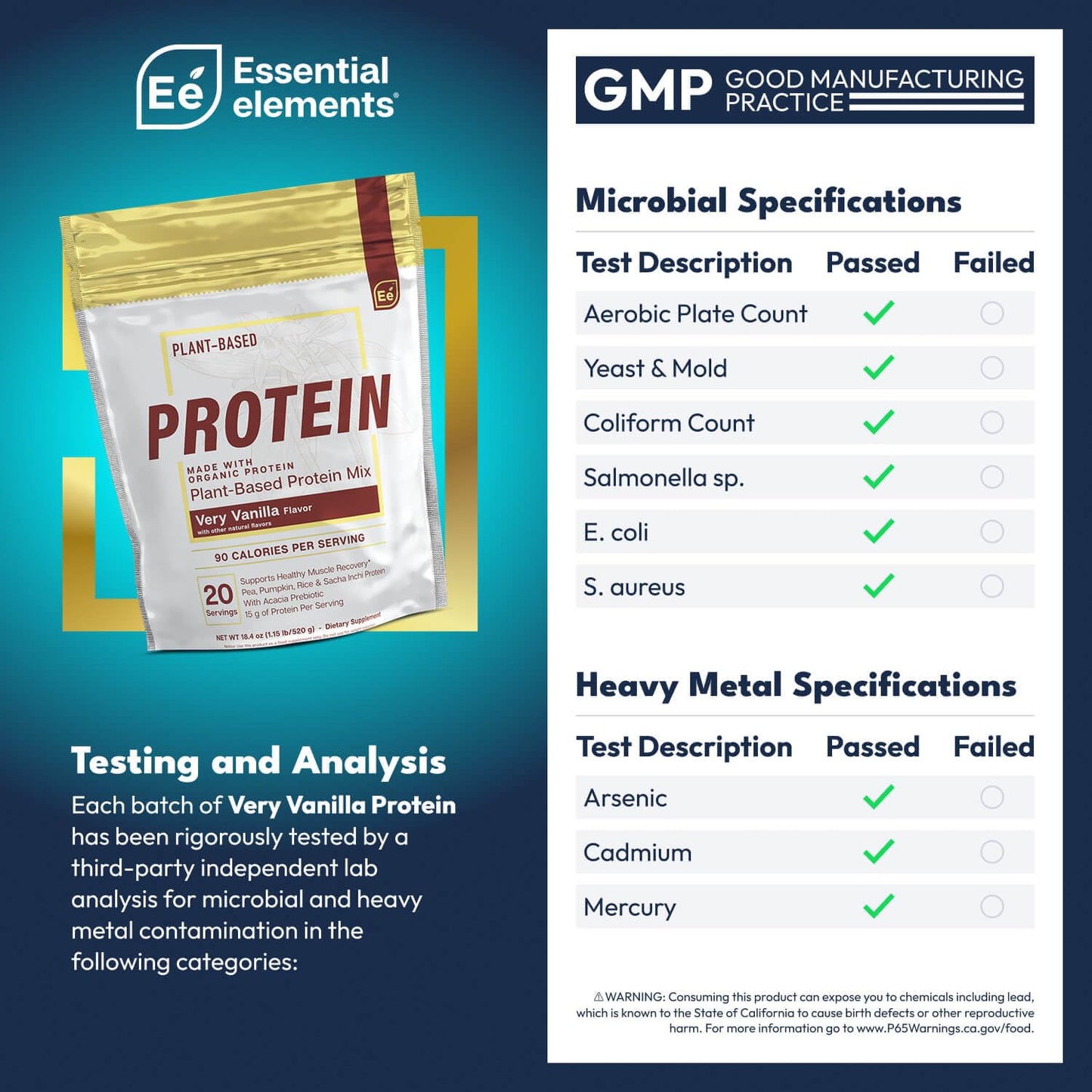 Essential Elements Pea Protein Powder 18.2 oz