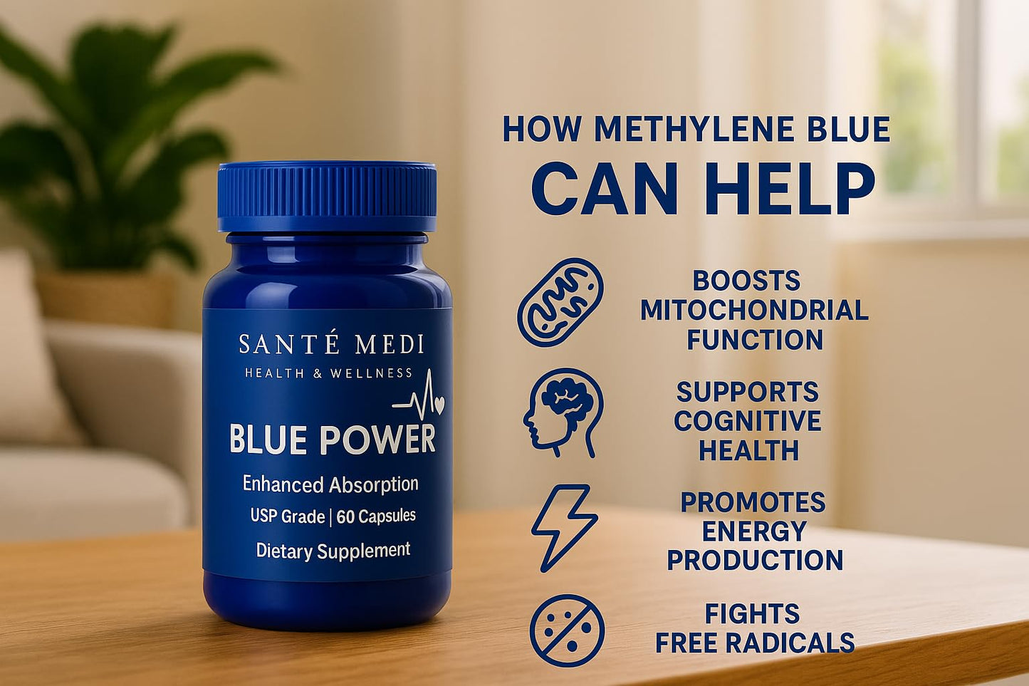 Sante Medi Blue Power Methylene Blue Capsules 120