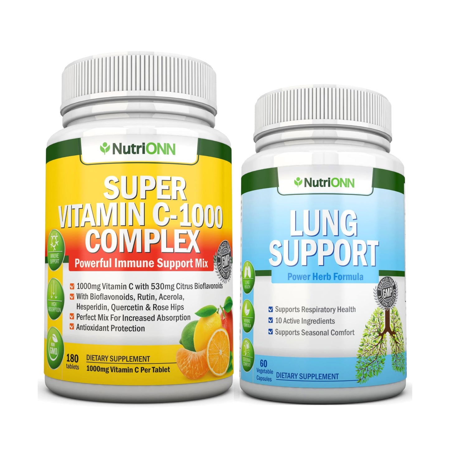 NutriONN Super Vitamin C Complex Capsules & Tablets 240 Count