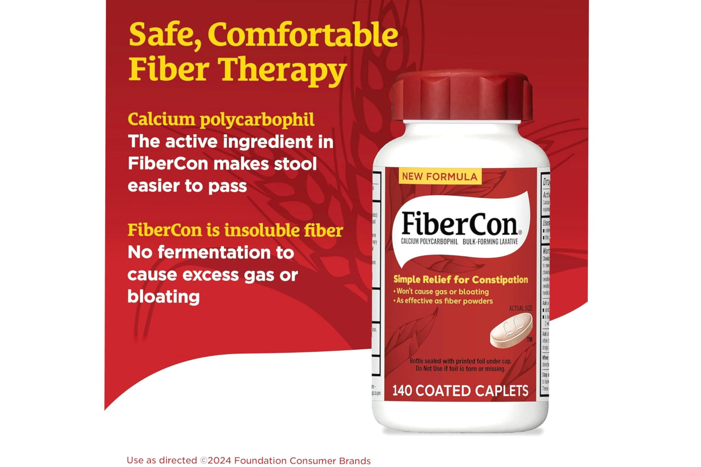 Fibercon Fiber Therapy for Regularity Caplets 140 Count