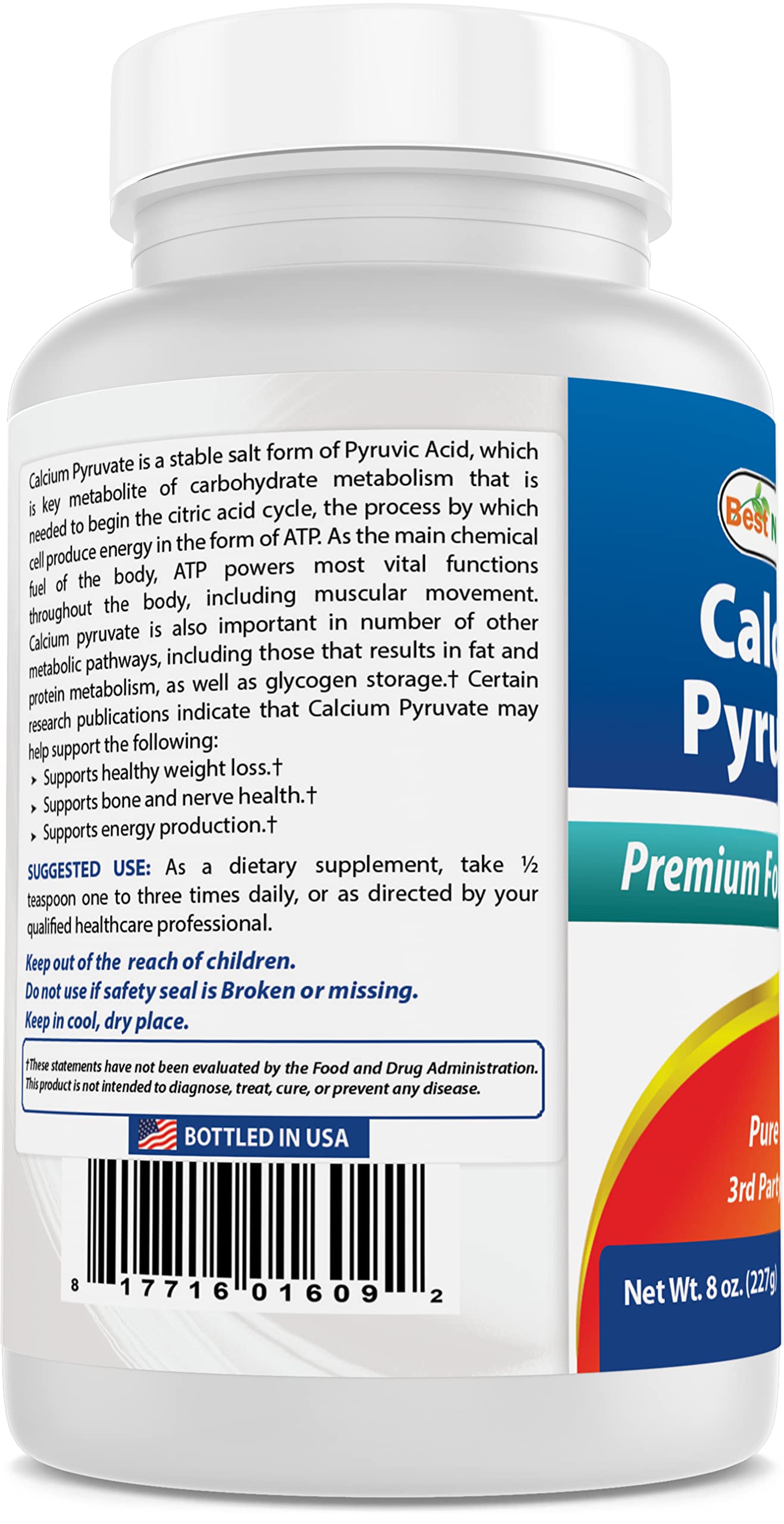 Best Naturals Calcium Pyruvate Powder 24 oz