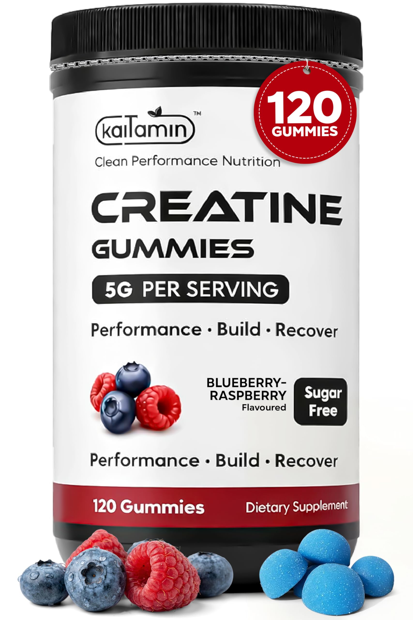 Kaitamin Creatine Monohydrate 5g Gummies 120 Count