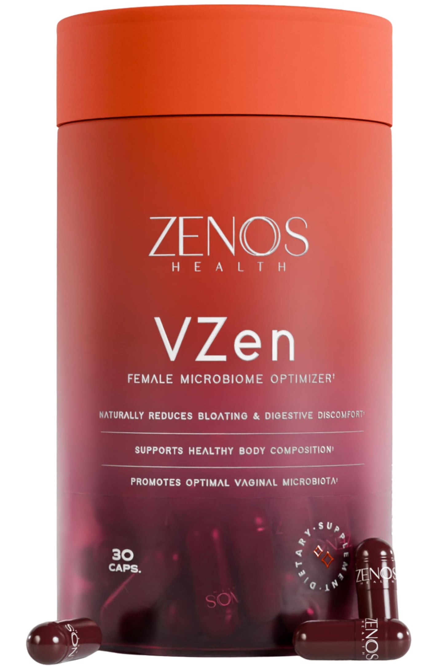 Zenos Health VZen Vaginal Probiotics for Women – Probiotics and Prebiotics for Digestive Health & Bloating Relief for Women – Improve Gut Health, Urinary Tract & Daily Wellness – 30 Capsules