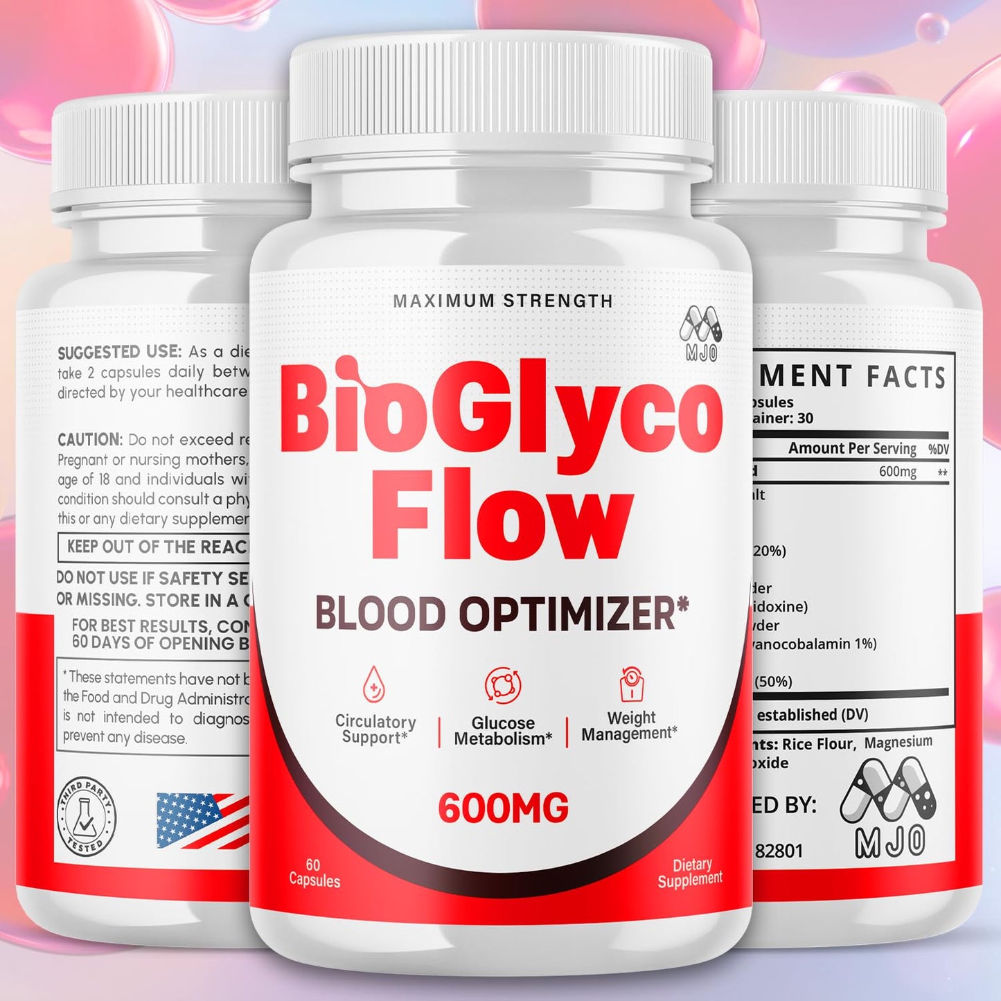 MJO BioGlyco Flow Blood Optimizer, 180 Capsules