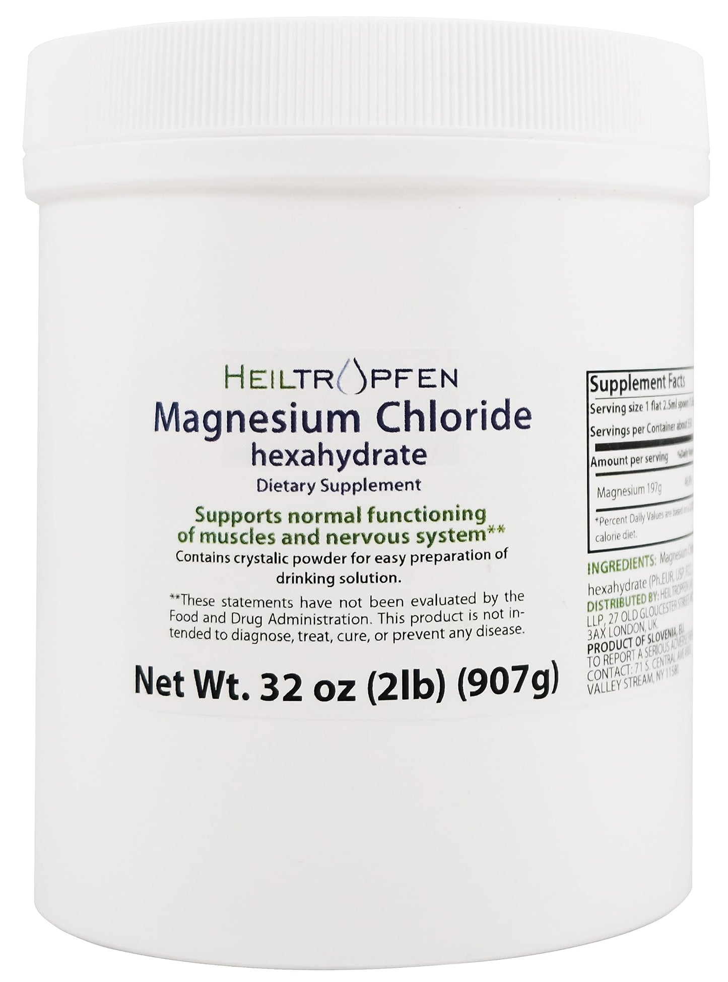 Heiltropfen Magnesium Chloride Hexahydrate Crystal Powder 32 Ounce