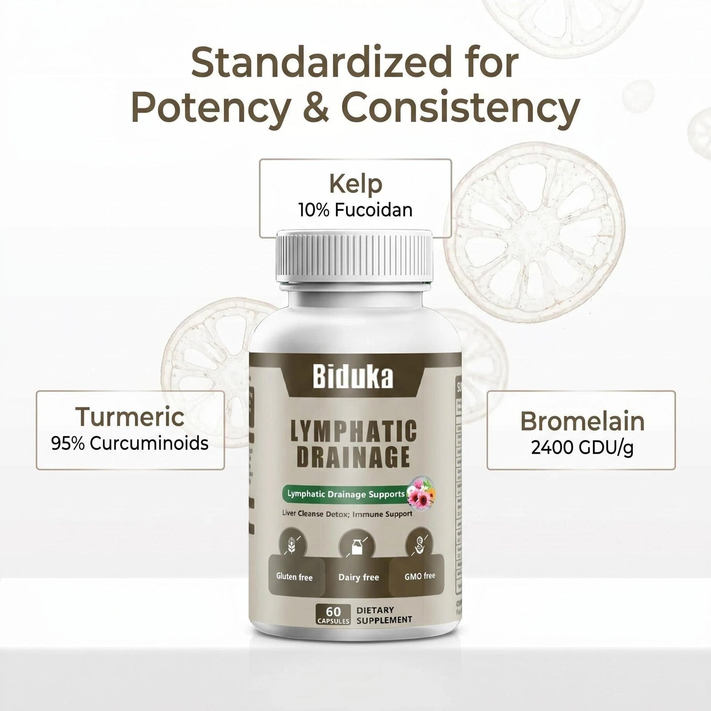 Biduka Lymphatic Drainage Capsules 60 Count