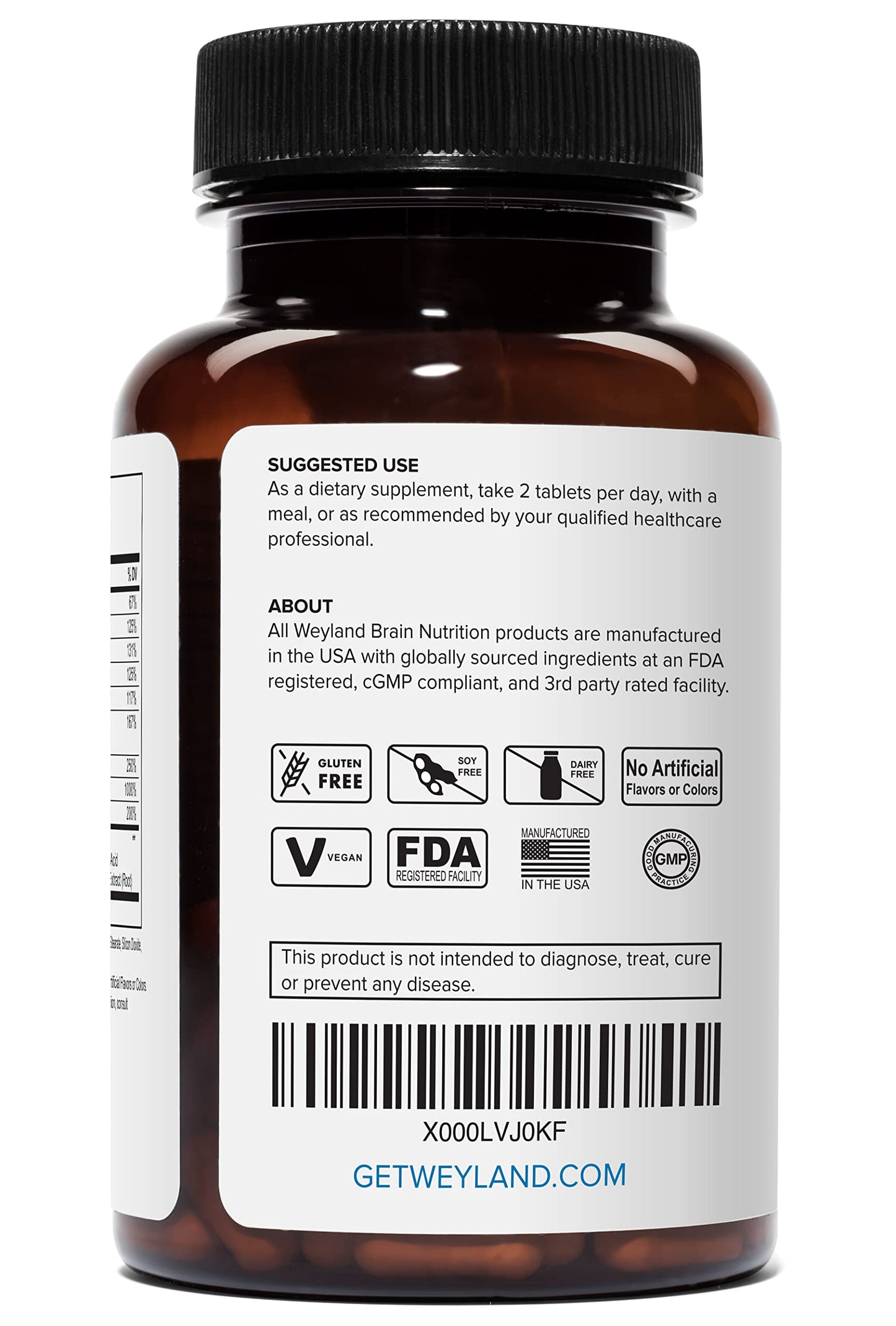 Weyland Brain Nutrition Energy Tablet, 100 Count