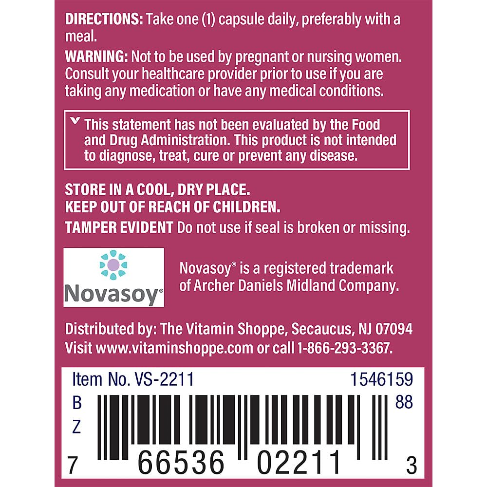 The Vitamin Shoppe Phytoestrogen Complex One Day 60 Capsules