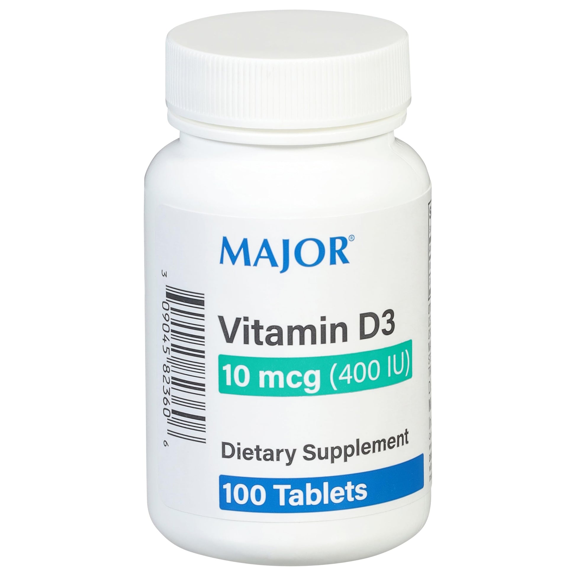 MAJOR Vitamin D3 10mcg (400 IU) Tablet, 1 Count