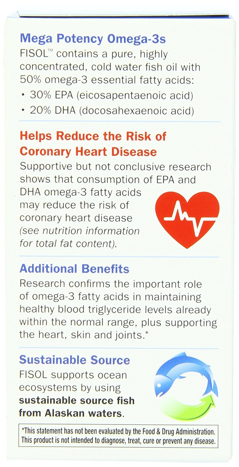 Nature's Way Fisol Fish Oil 100mg DHA / 150mg EPA Softgels 180